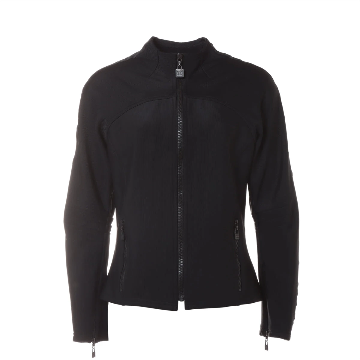 CHANEL バックロゴ ジップアップ ブルゾン ジャケット ジャージ 40 シャネル バックロゴ ジップアップ ブルゾン ジャケット ジャージ 40