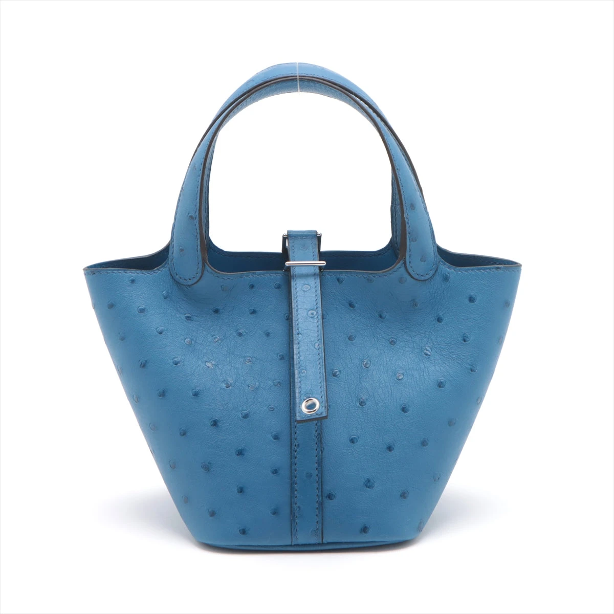 エルメス ピコタンロック14 ミクロ オーストリッチ ブルー