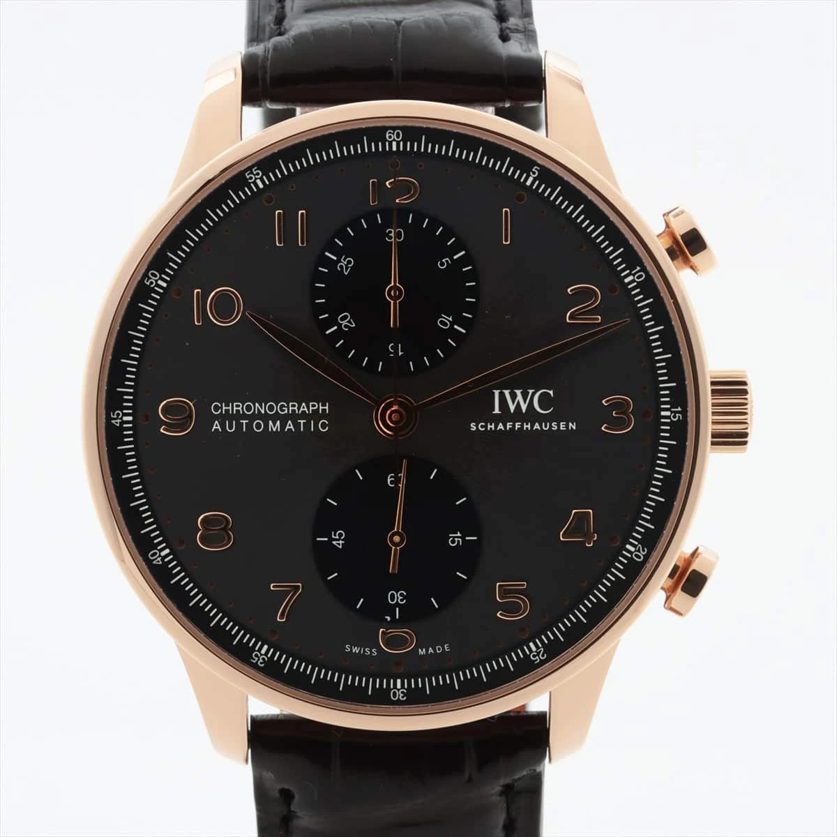 IWC ポルトギーゼ クロノグラフ IW371610 6226611 RG×革 AT グレー文字