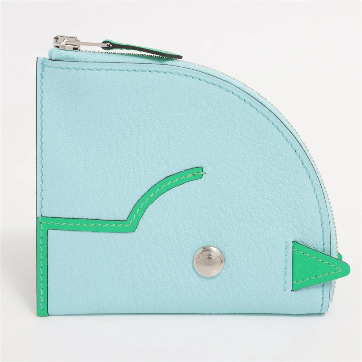 エルメス パドック シェブルミゾル コインケース ブルー シルバー金具