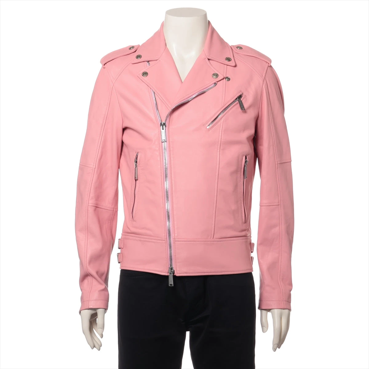 ディースクエアード 23SS ラム ライダースジャケット 46 メンズ ピンク