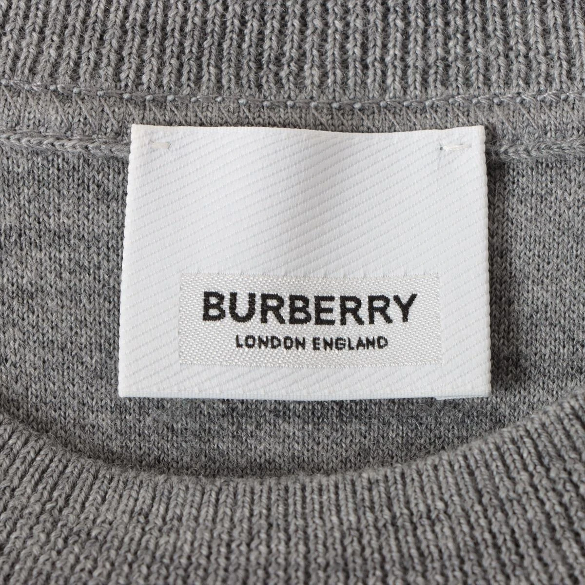 【美品】  Burberry / バーバリー | Horseferry ホースフェリー ウール ニット | S | グレー/ホワイト | レディース BURBERRY - 【美品】 Burberry / バーバリー | Horseferry ホース