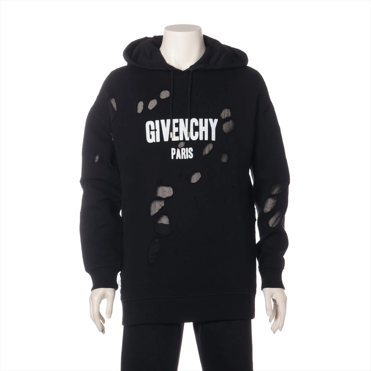 GIVENCHY ダメージ加工スウェット Givenchy ブラック フード付き