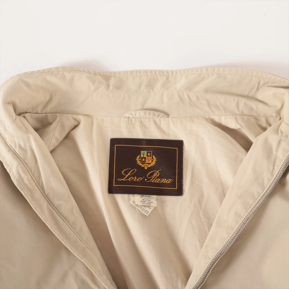 ロロピアーナ ナイロン ジャケット XL メンズ ベージュ タグほつれ