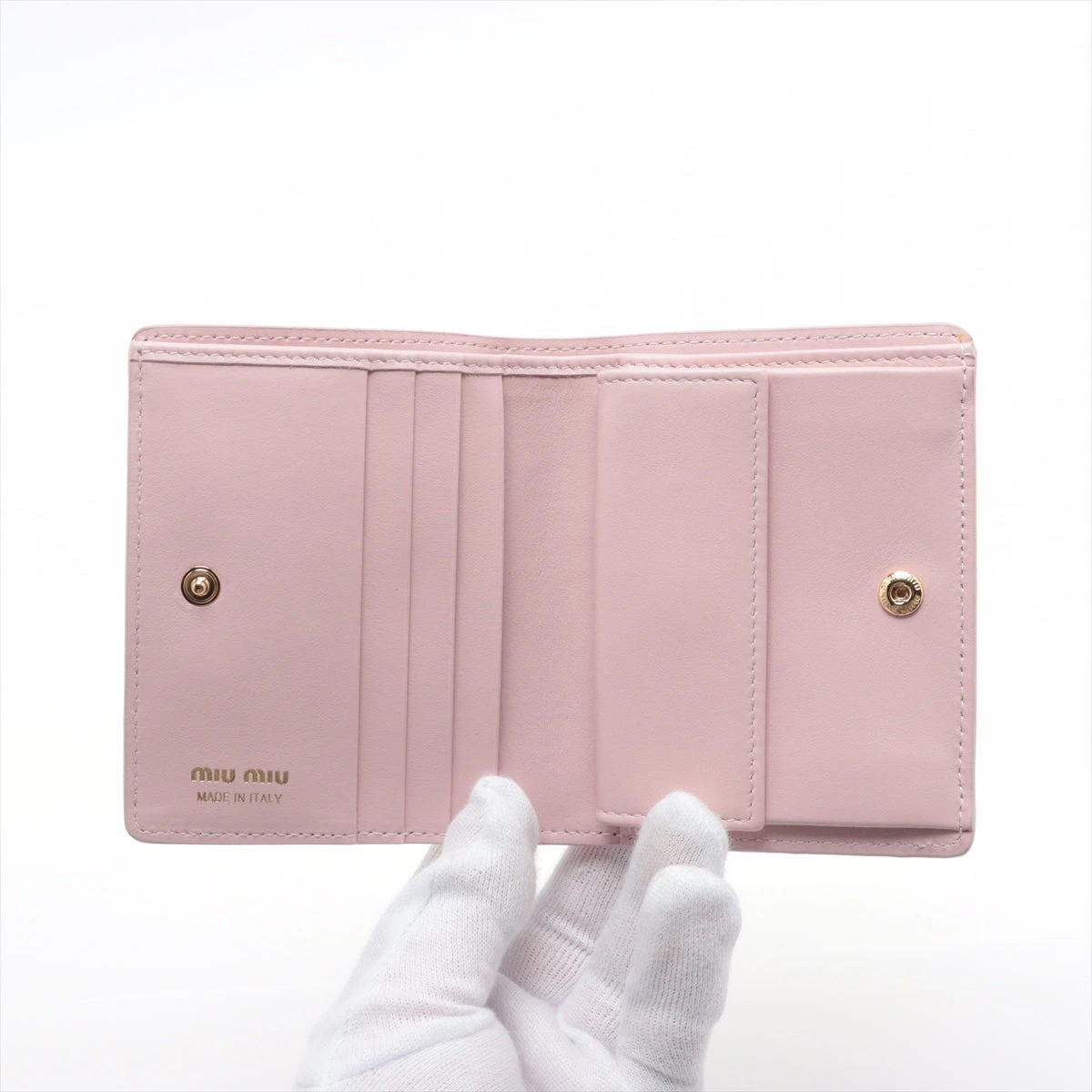 ミュウミュウ 5MV204 レザー コンパクトウォレット ピンク ソフト