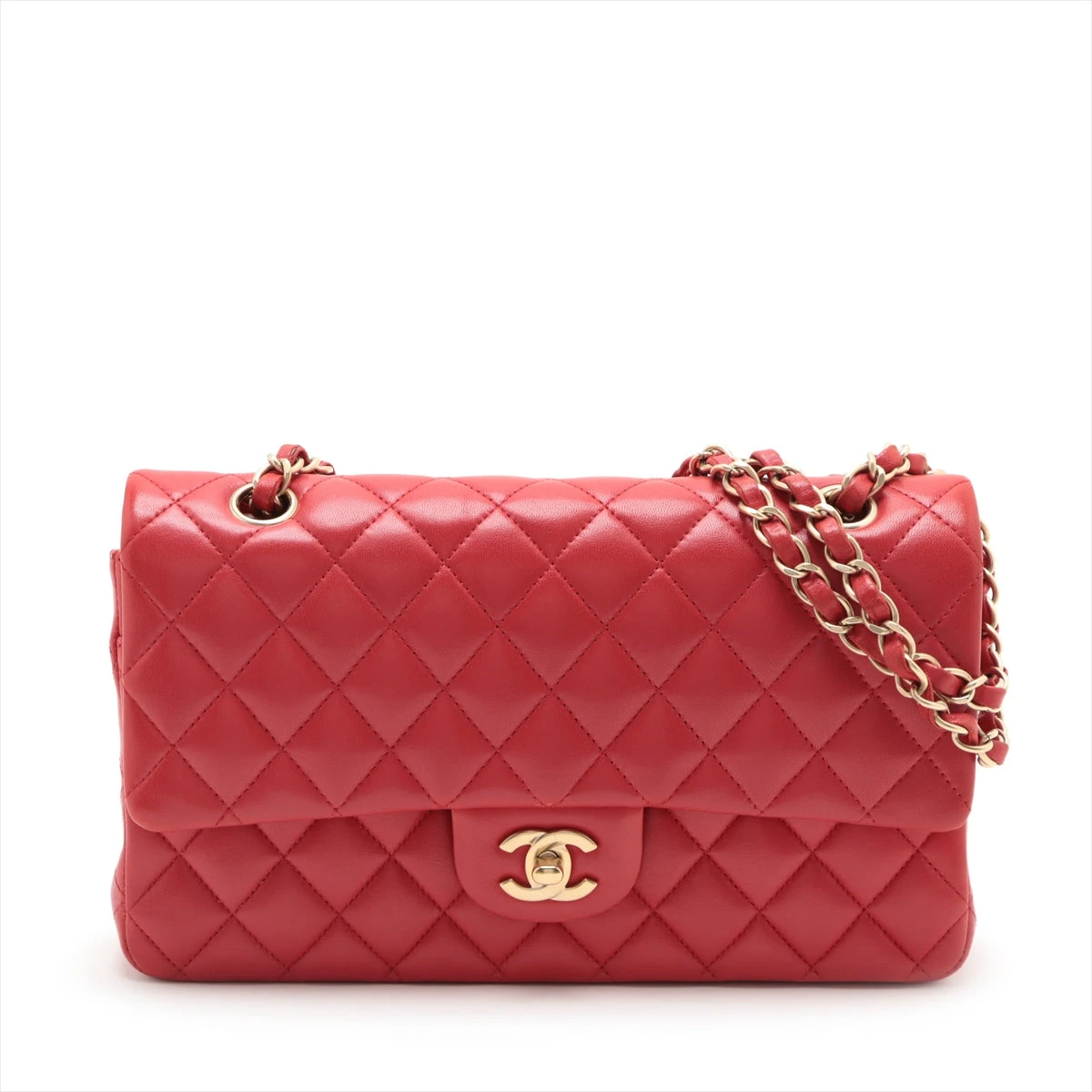 シャネル マトラッセ25 ラムスキン ダブルフラップ ダブルチェーン  