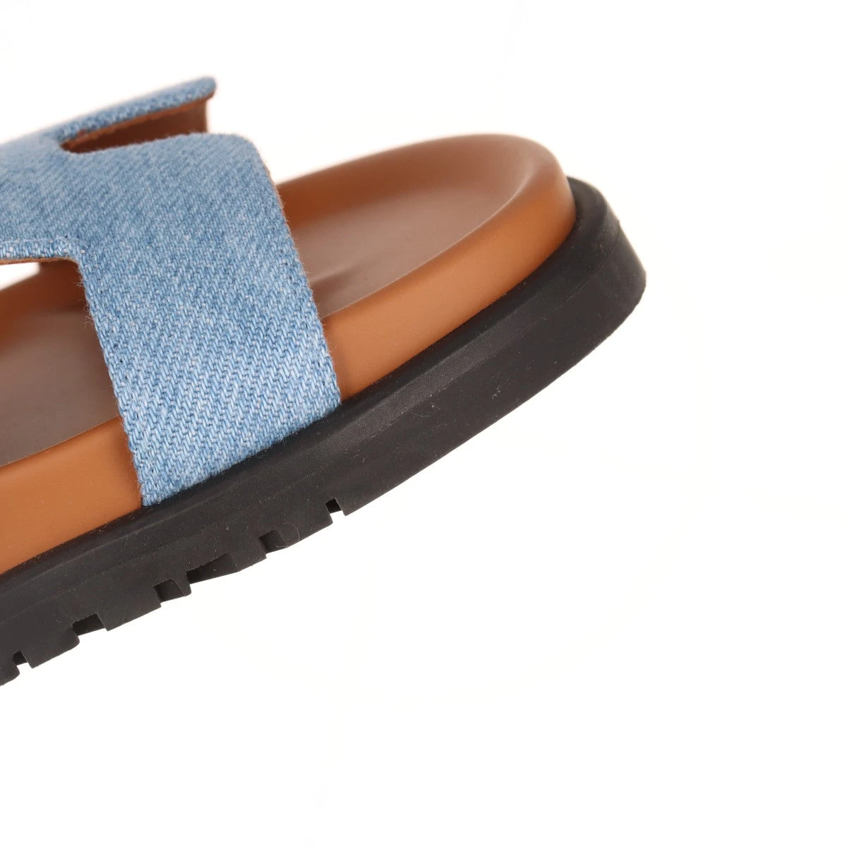 エルメス シプレ デニム×レザー サンダル EU37 レディース