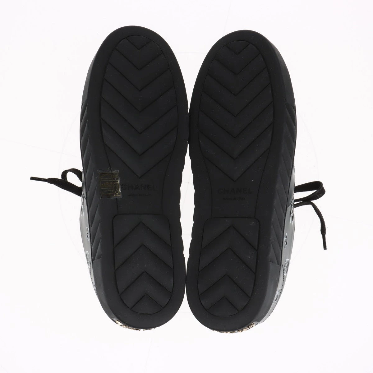 美品 CHANEL シャネル カメリア レザースニーカー ブラック シャネル(CHANEL)シャネル スニーカー スニーカー 靴 レディース