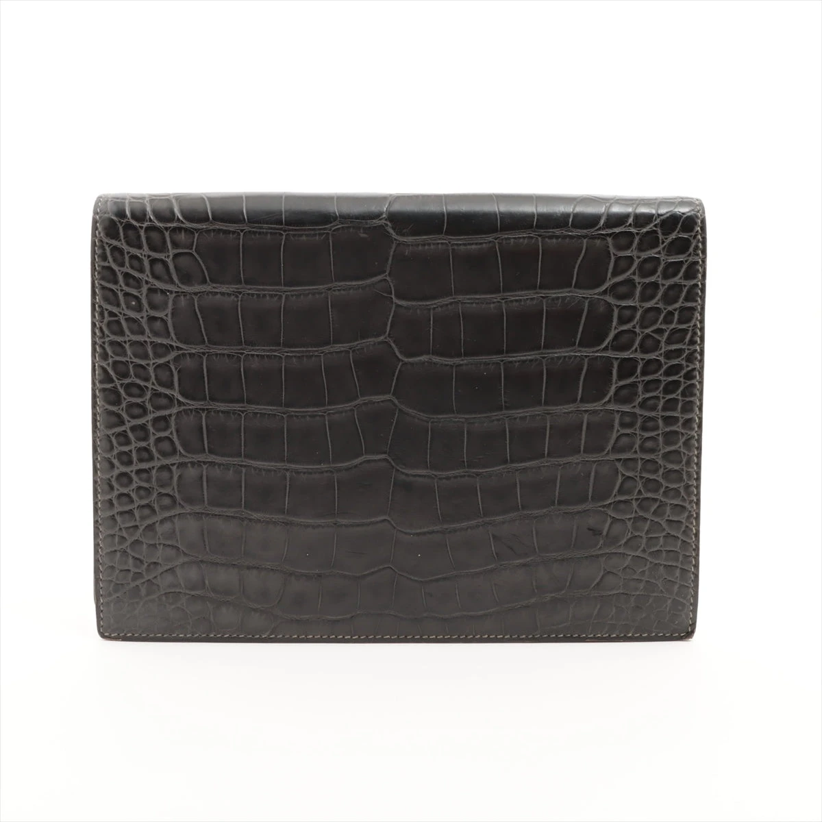 エルメス グローブトロッター アリゲーター 手帳カバー ブラック  