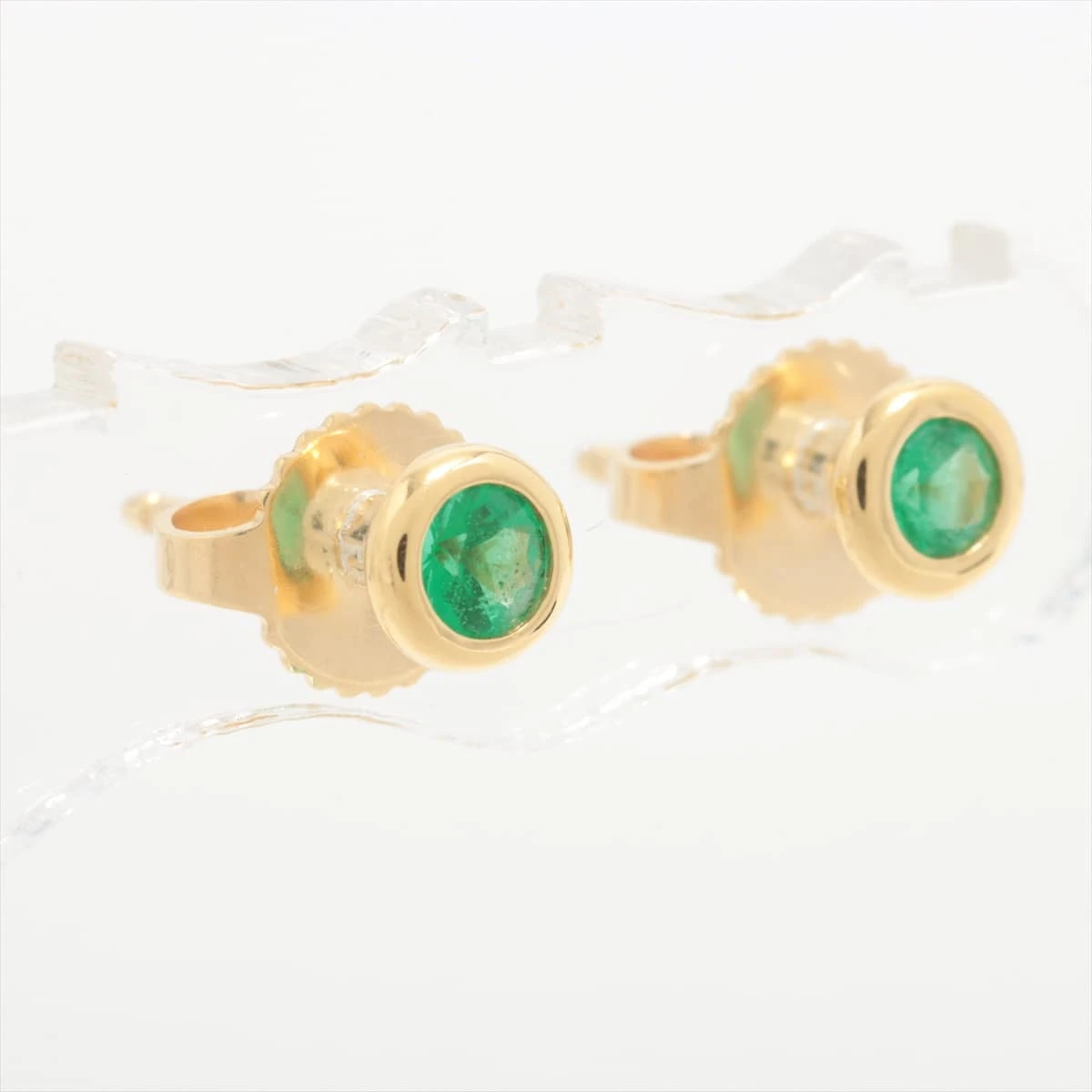 ティファニー カラー バイザヤード エメラルド ピアス 750(YG) 1.0g