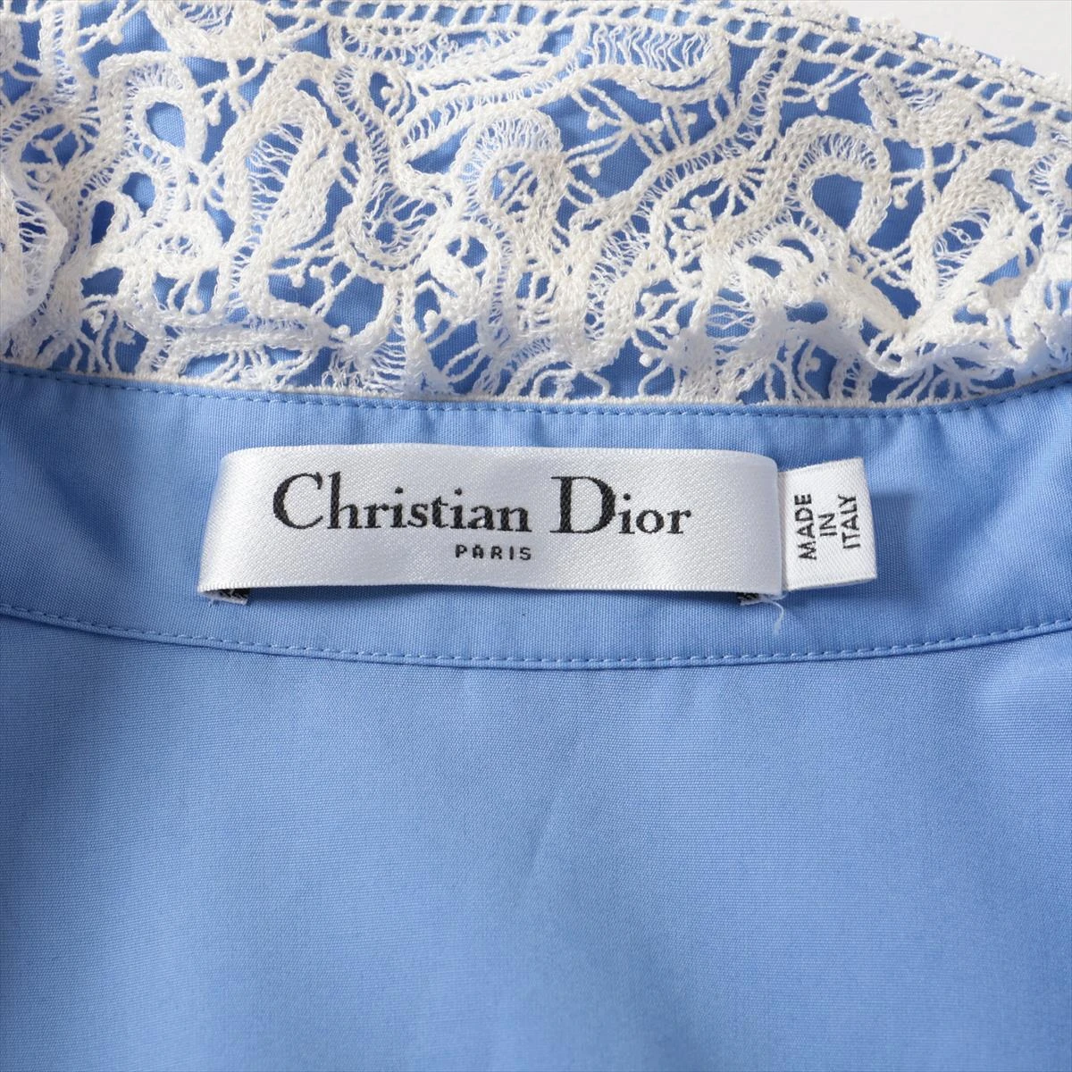 クリスチャンディオール コットン ワンピース 34 レディース ブルー