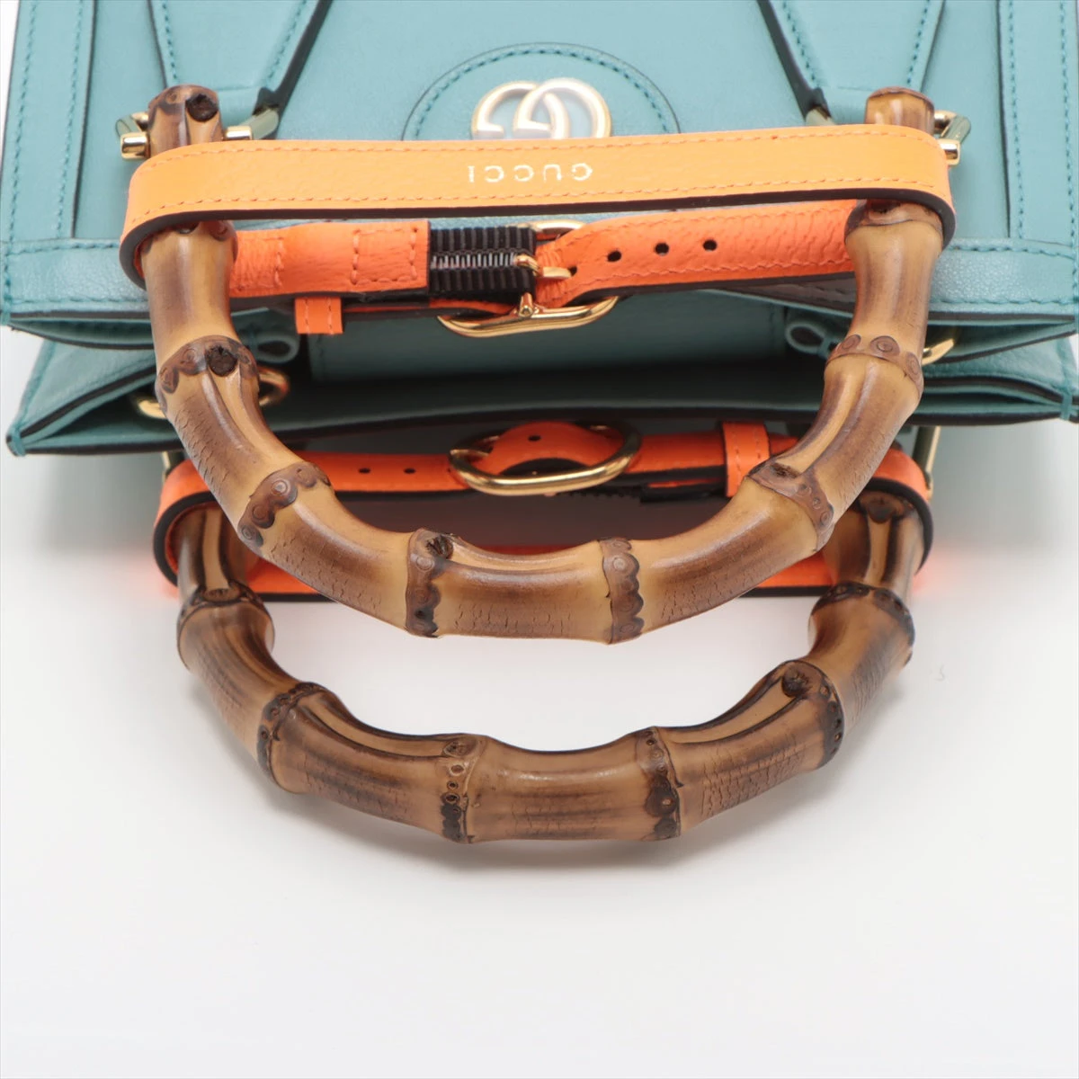 美品✨ グッチ スエード バンブー 2way ハンドバッグ グリーン GUCCI