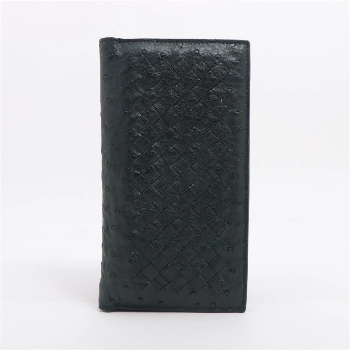 【美品】BOTTEGA VENETA 長財布 オーストリッチ　イントレチャート BOTTEGA VENETA ボッテガ・ヴェネタ 財布 小物 ZIP長財布