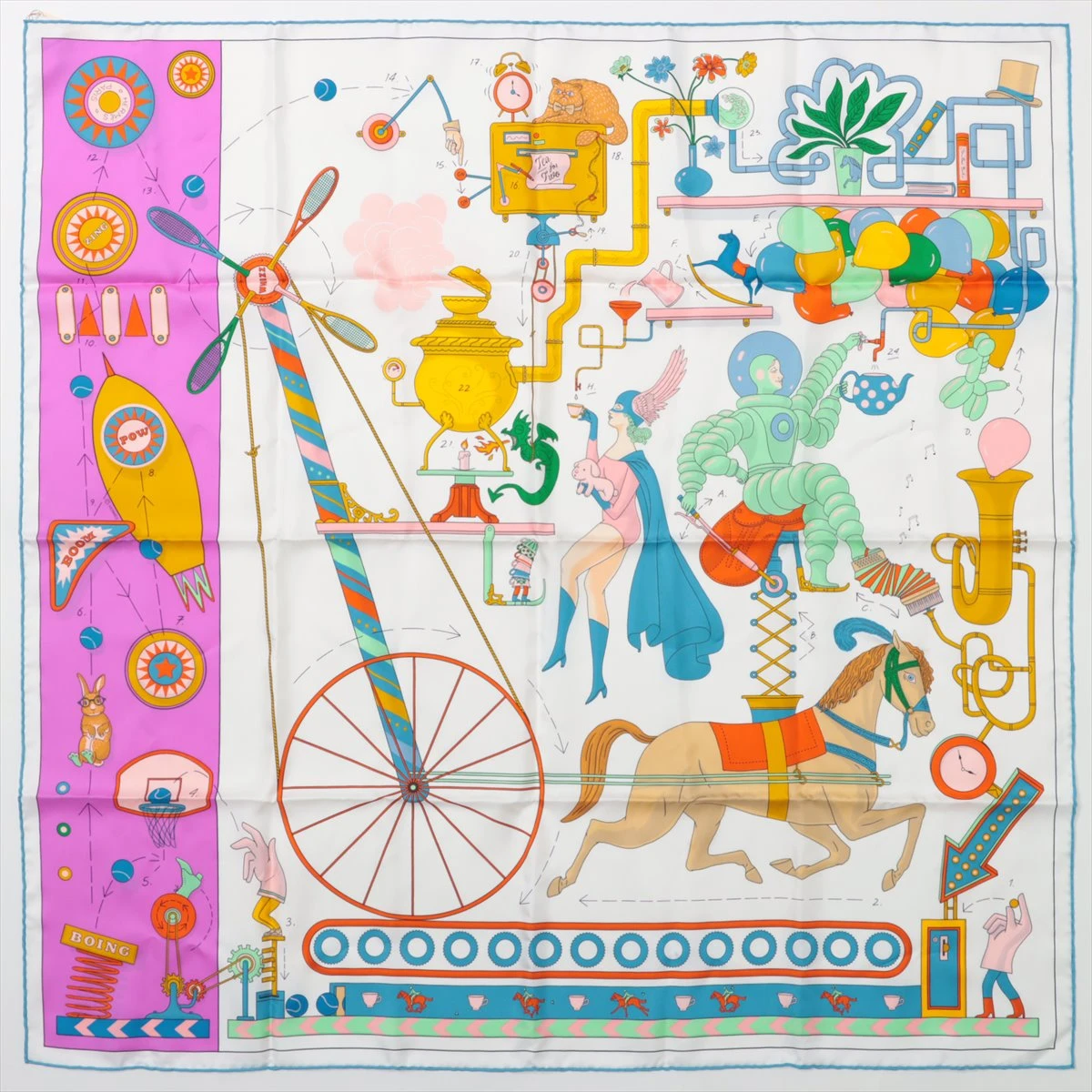 エルメス カレ90 エルメス ストーリー スカーフ シルク ブルー シワ