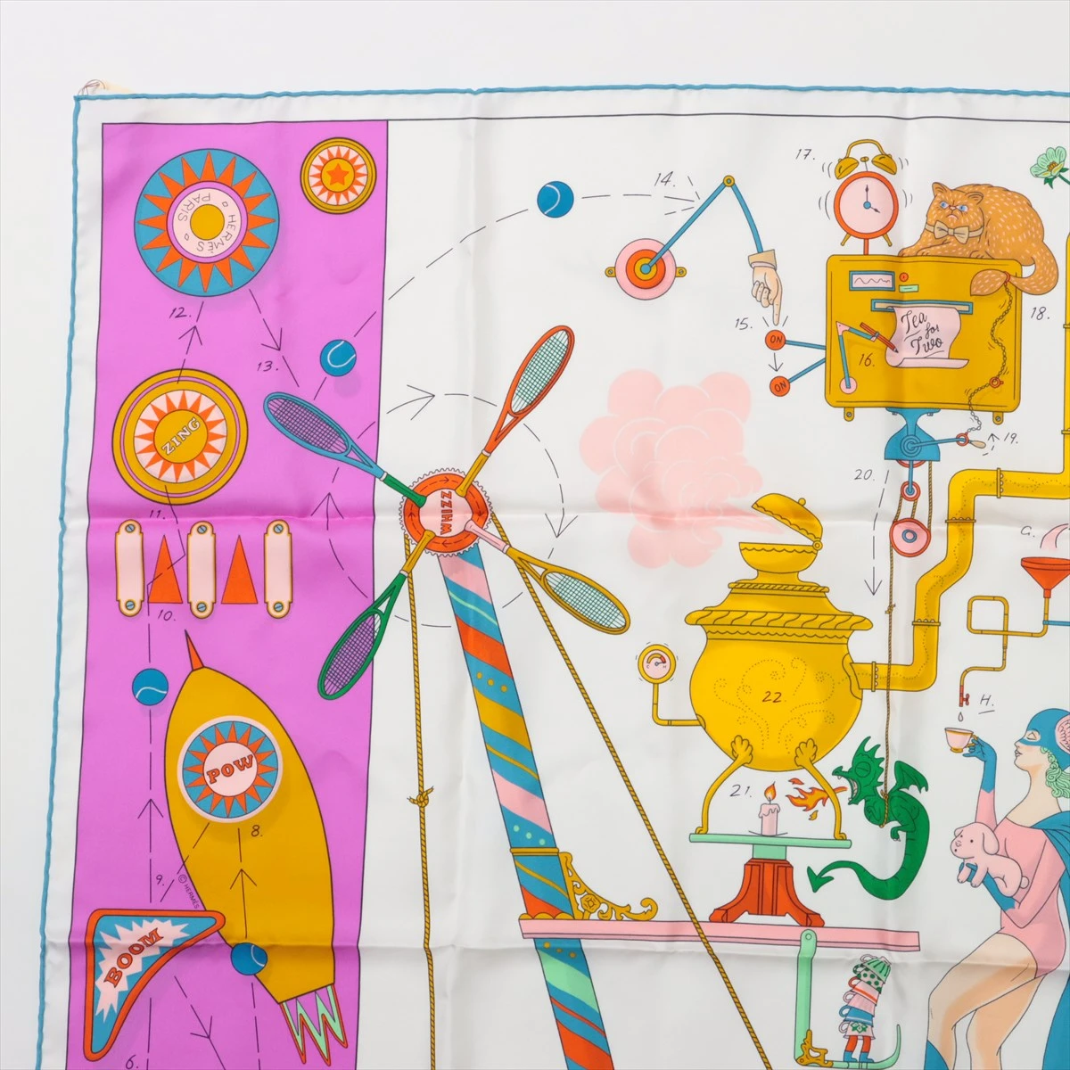 エルメス カレ90 エルメス ストーリー スカーフ シルク ブルー シワ