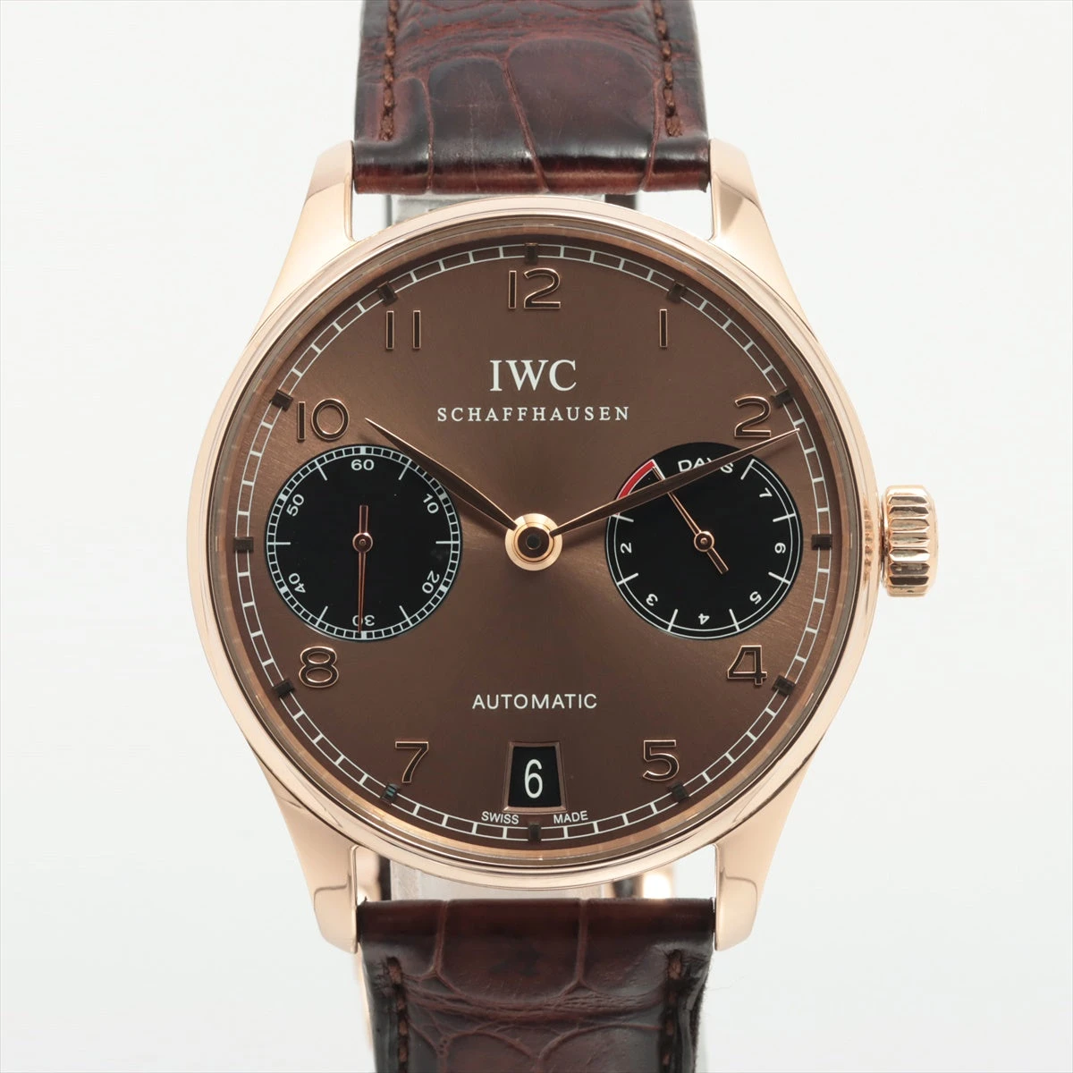 IWC ポルトギーゼ 7DAYS IW500124 3872985 RG×革 AT ブラウン文字盤