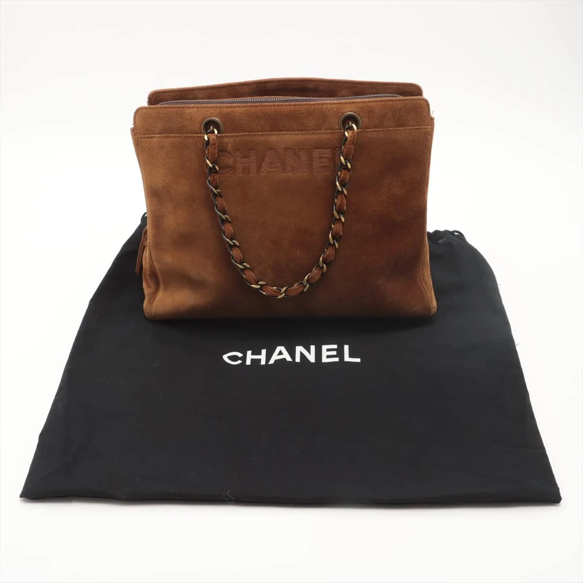 シャネルトートバッグ スウェード×プラスチック マトラッセ シャネル トートバッグ チェーンバッグ ココマーク AS3953