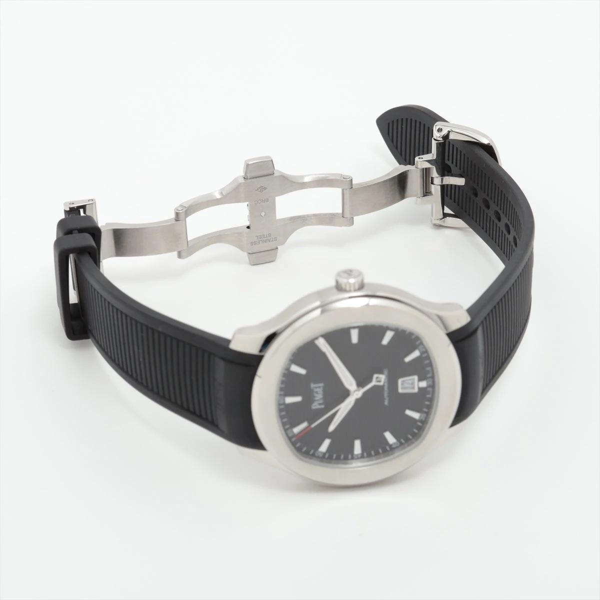 ピアジェ ポロ デイト G0A47014 SS×ラバー AT 黒文字盤 A2639536