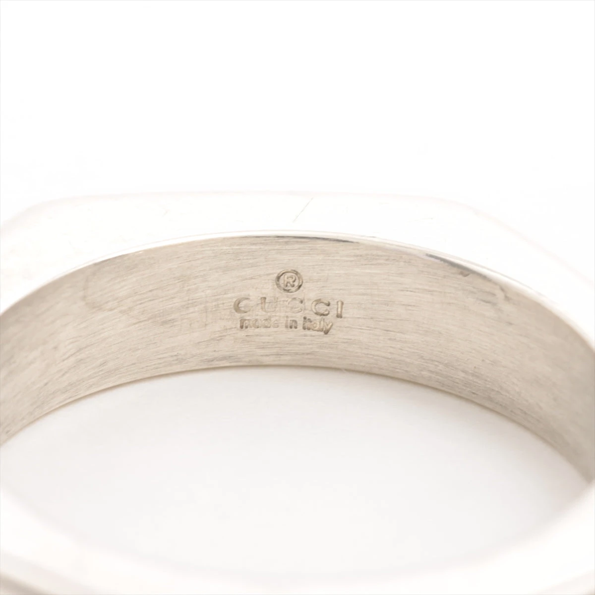 【極美品】グッチ　スクエア2連バングル　レア　シルバー925 希少 グッチ シルバーリング #13 1695MI Ag925 約13号 【中古