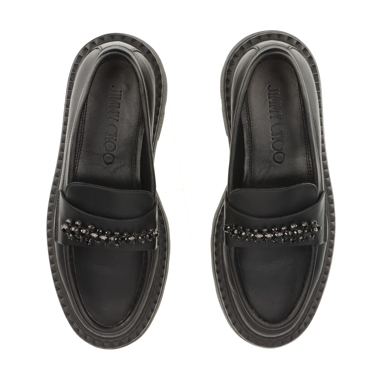 JIMMY CHOO ビジュー付きローファー ブラック JIMMY CHOO ビジュー付きローファー ブラック Jimmy Choo