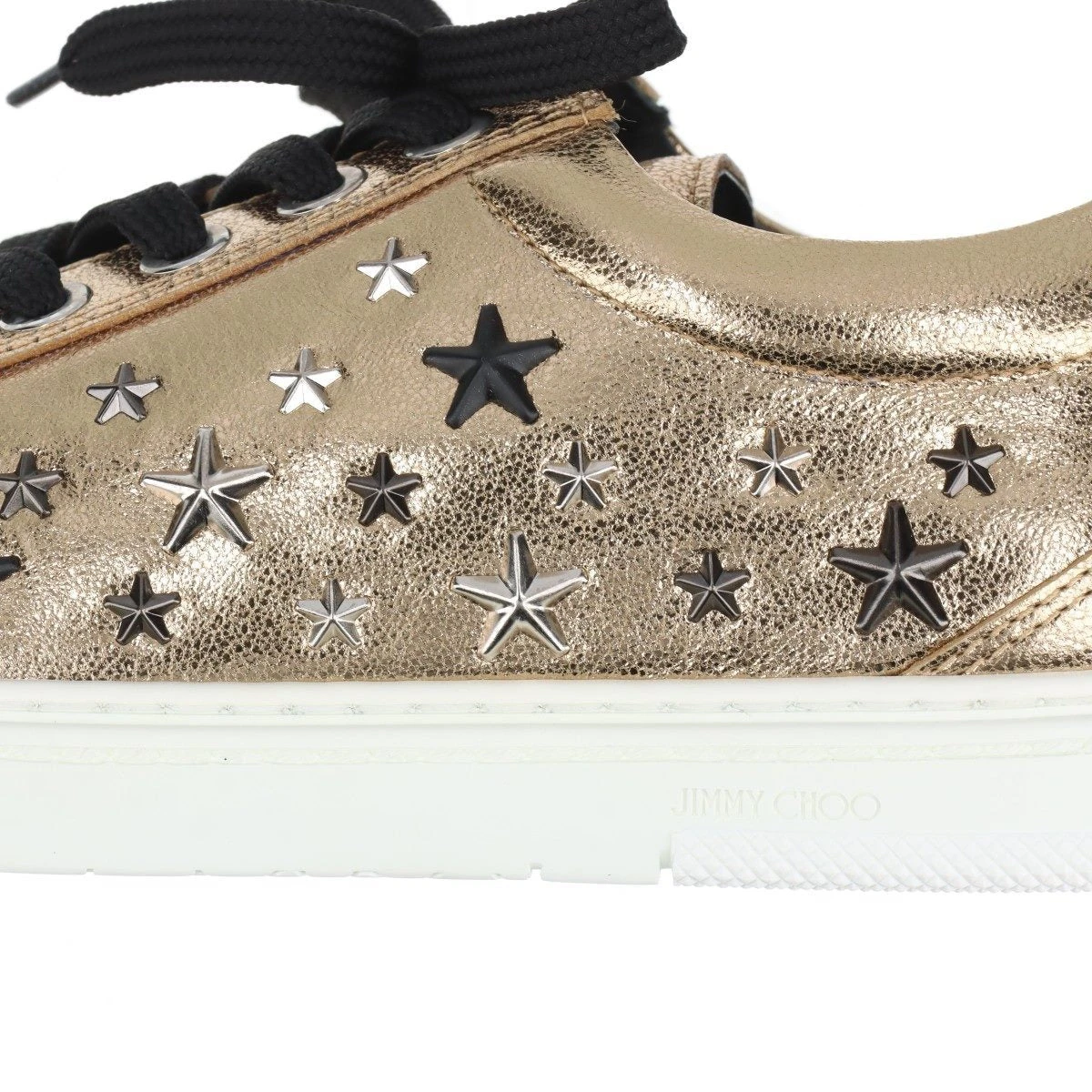 ジミーチュウ CASH レザー スニーカー 42 メンズ ゴールド×ブラック