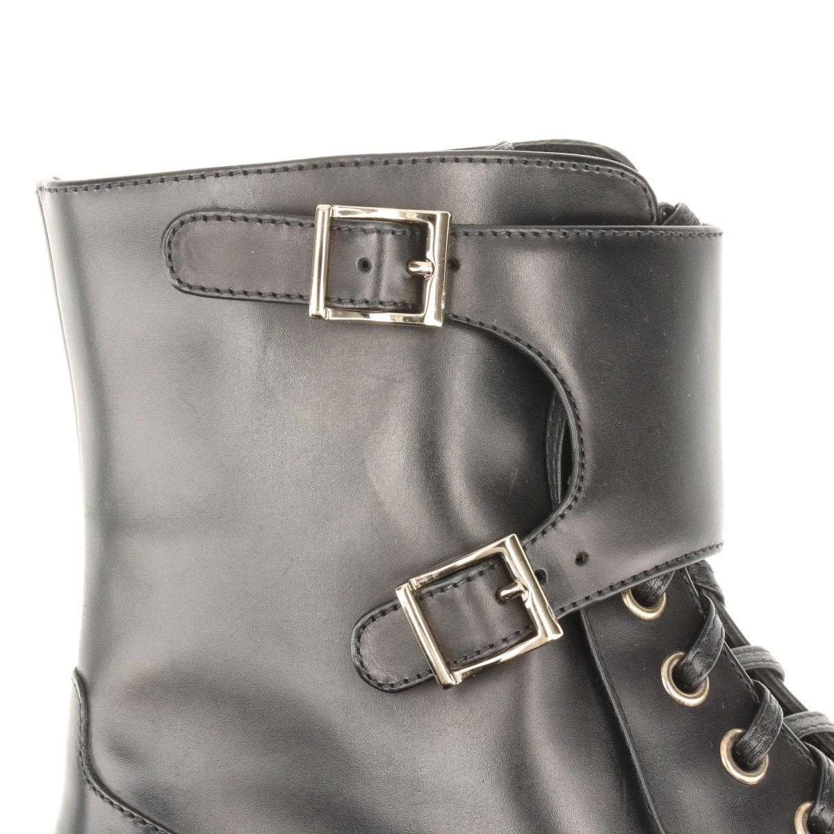 サントーニ レザー ショートブーツ 36 レディース ブラック レース