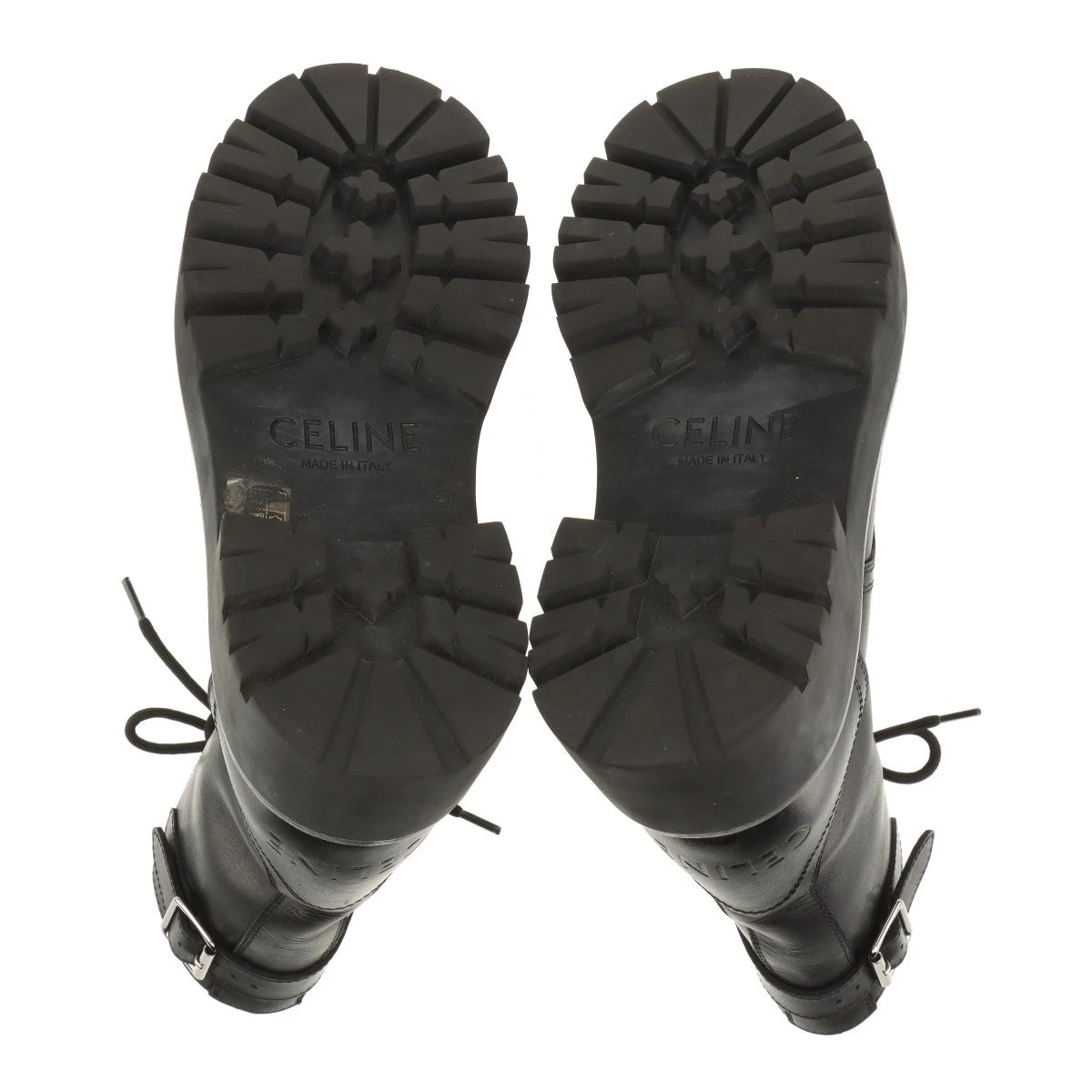 セリーヌ　ブラック サイドゴアブーツ 厚底 レザー REMME｜ショート チェルシーブーツ 厚底 牛革 レザー サイドゴア