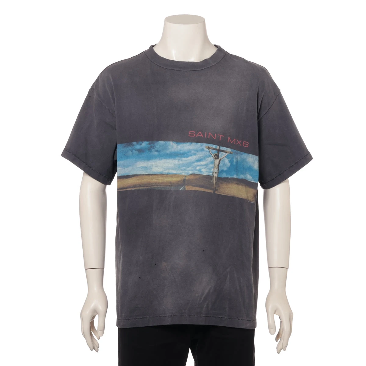 セントマイケル コットン Tシャツ M メンズ グレー SM-A23-0000-001 