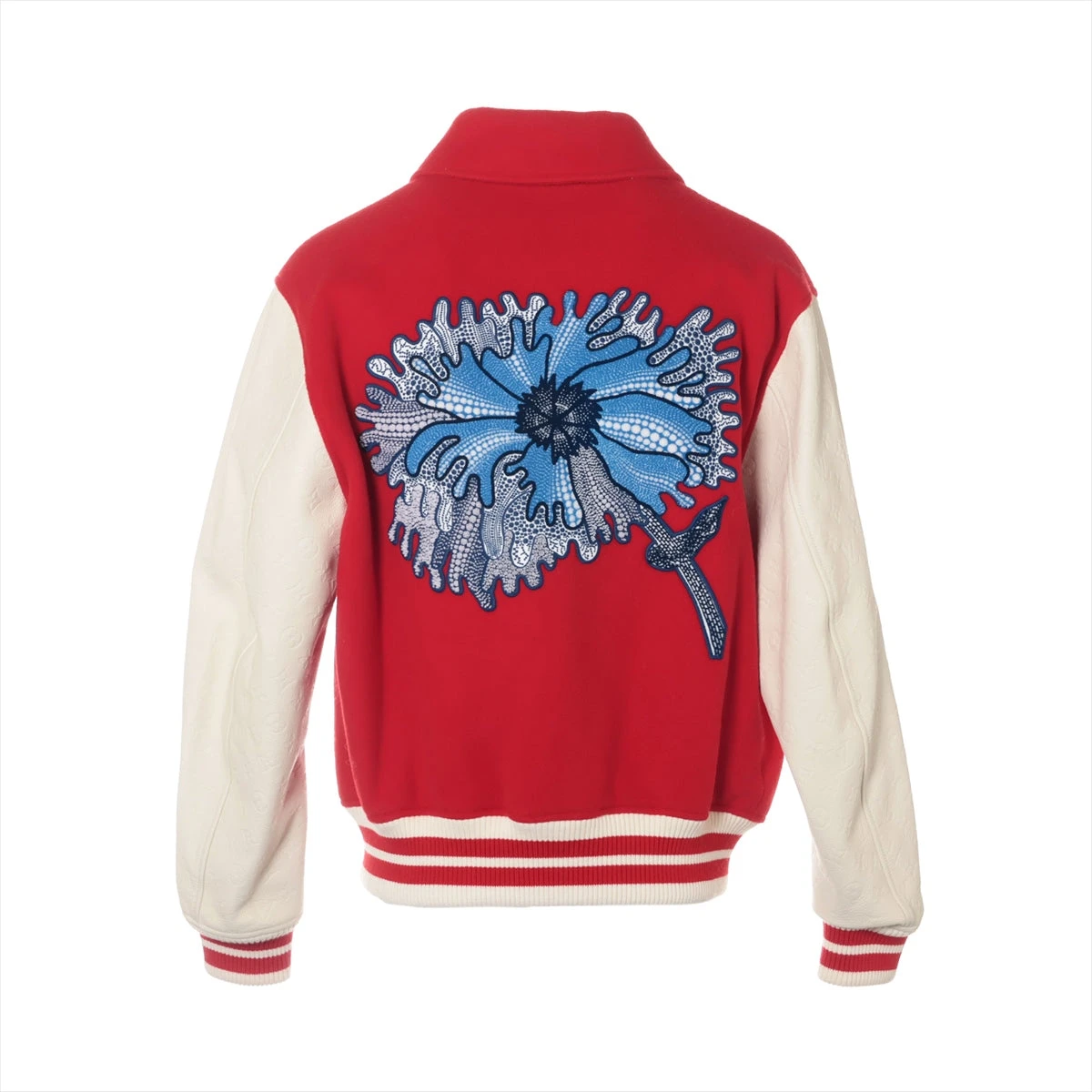 ヴィトン×草間彌生 23SS ウール×レザー ジャケット 46 メンズ レッド