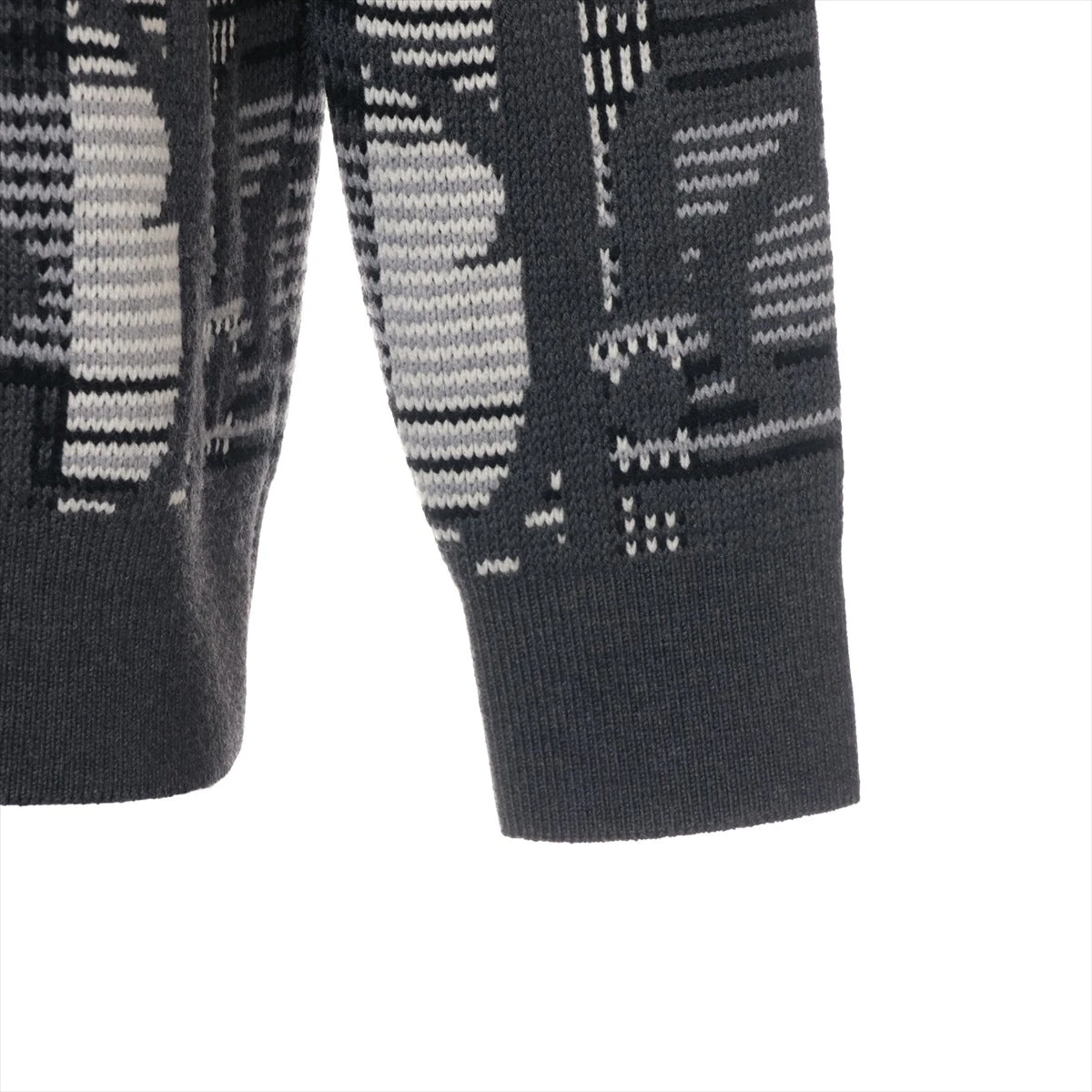ディオール オブリーク 21AW ウール×ナイロン ニット XS メンズ グレー 