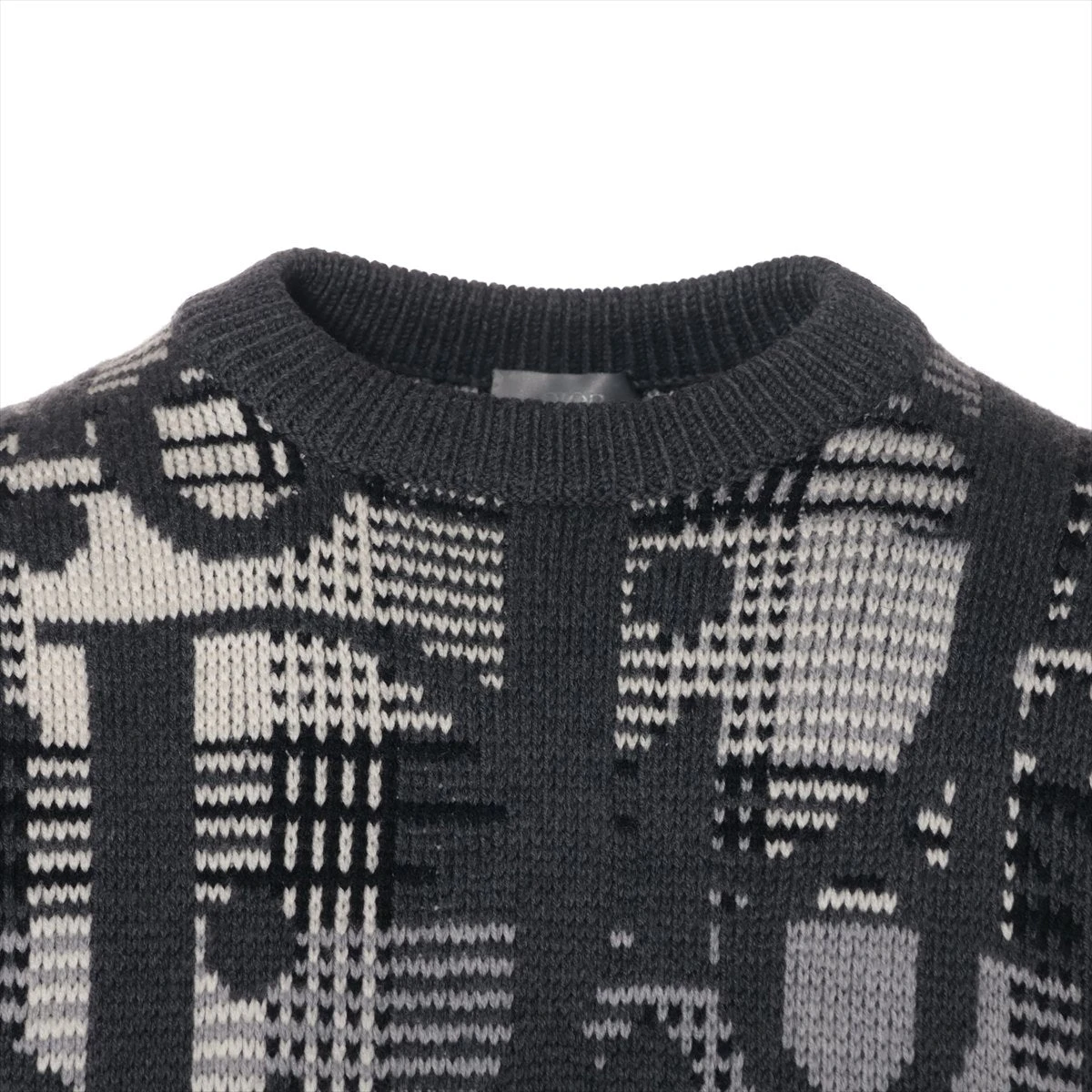 ディオール オブリーク 21AW ウール×ナイロン ニット XS メンズ グレー