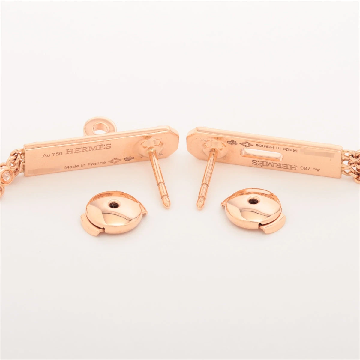 エルメス ケリー ガヴロッシュ ダイヤ ピアス 750(PG) 7.5g 地金小傷 