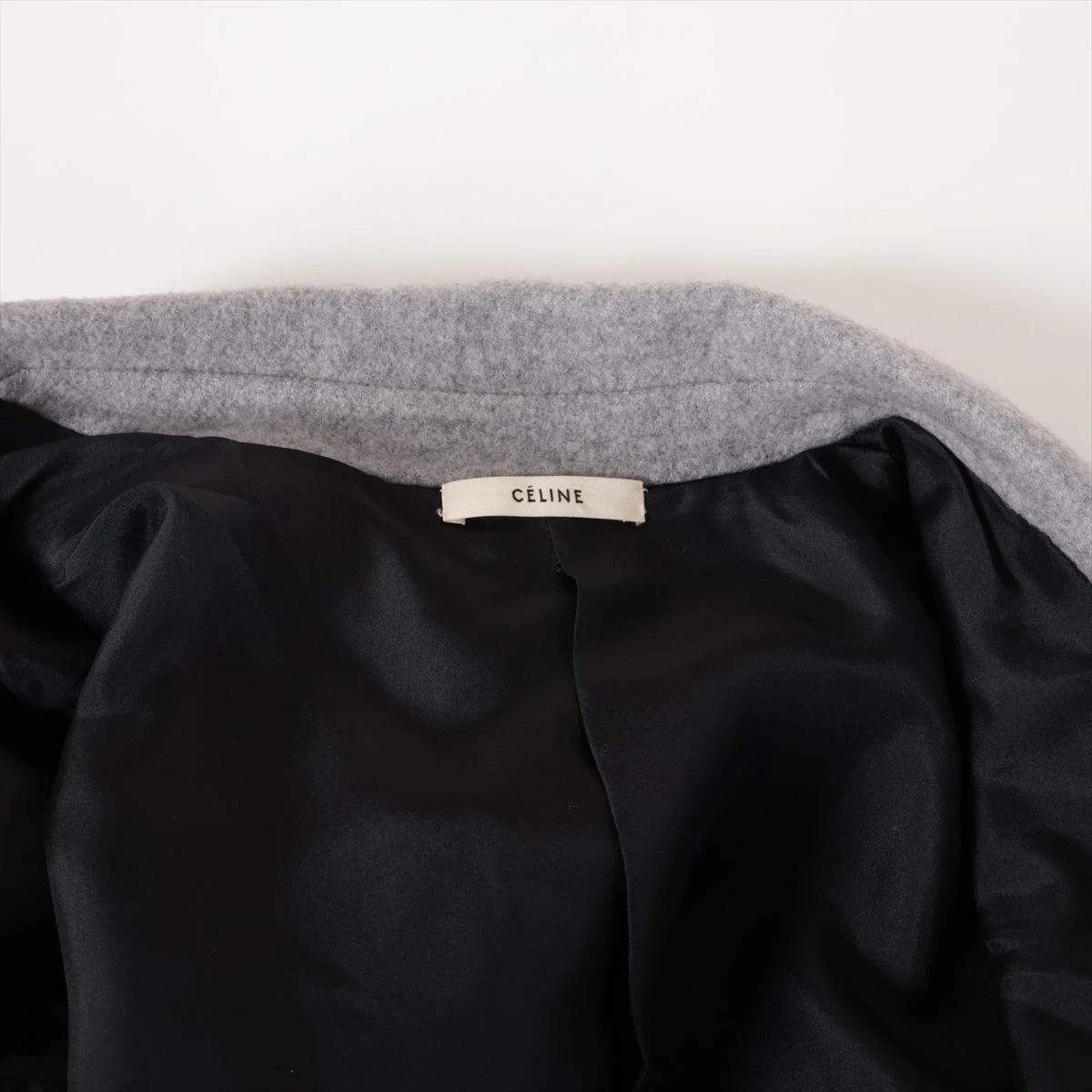 セリーヌ フィビー期 カシミヤ コート 34 レディース グレー 2 8L47