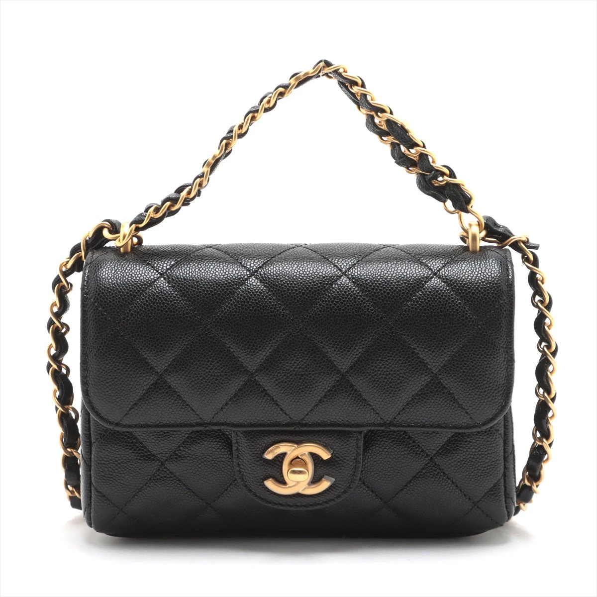 シャネル ミニマトラッセ キャビアスキン チェーンショルダーバッグ  