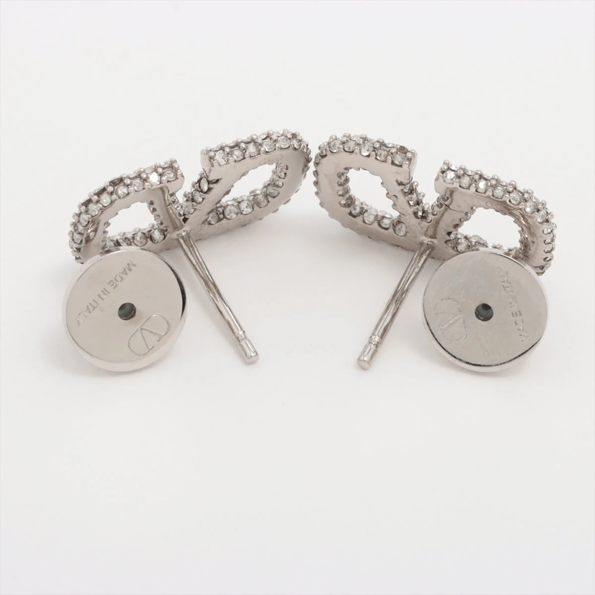 超美品】ヴァレンティノ Vロゴ シグネチャー ピアス ラインストーン