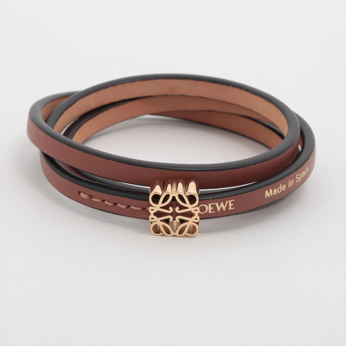 LOEWE ロエベ アナグラム レザー ブレスレット ブラウン LOEWE アナグラム レザー ブレスレット 人気 (LOEWE