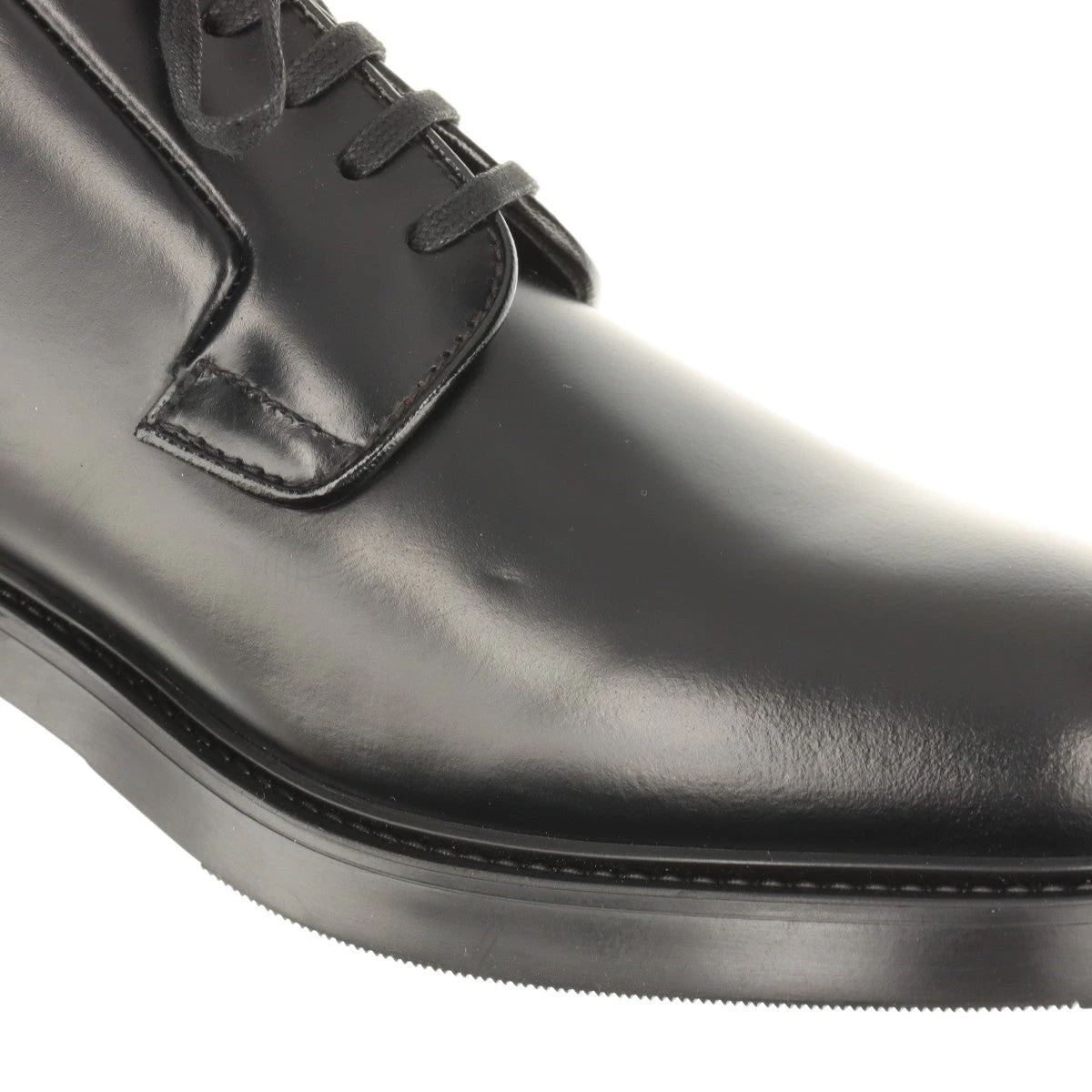 プラダ レザー レザーシューズ 8.5 メンズ ブラック DNC115 ロゴ