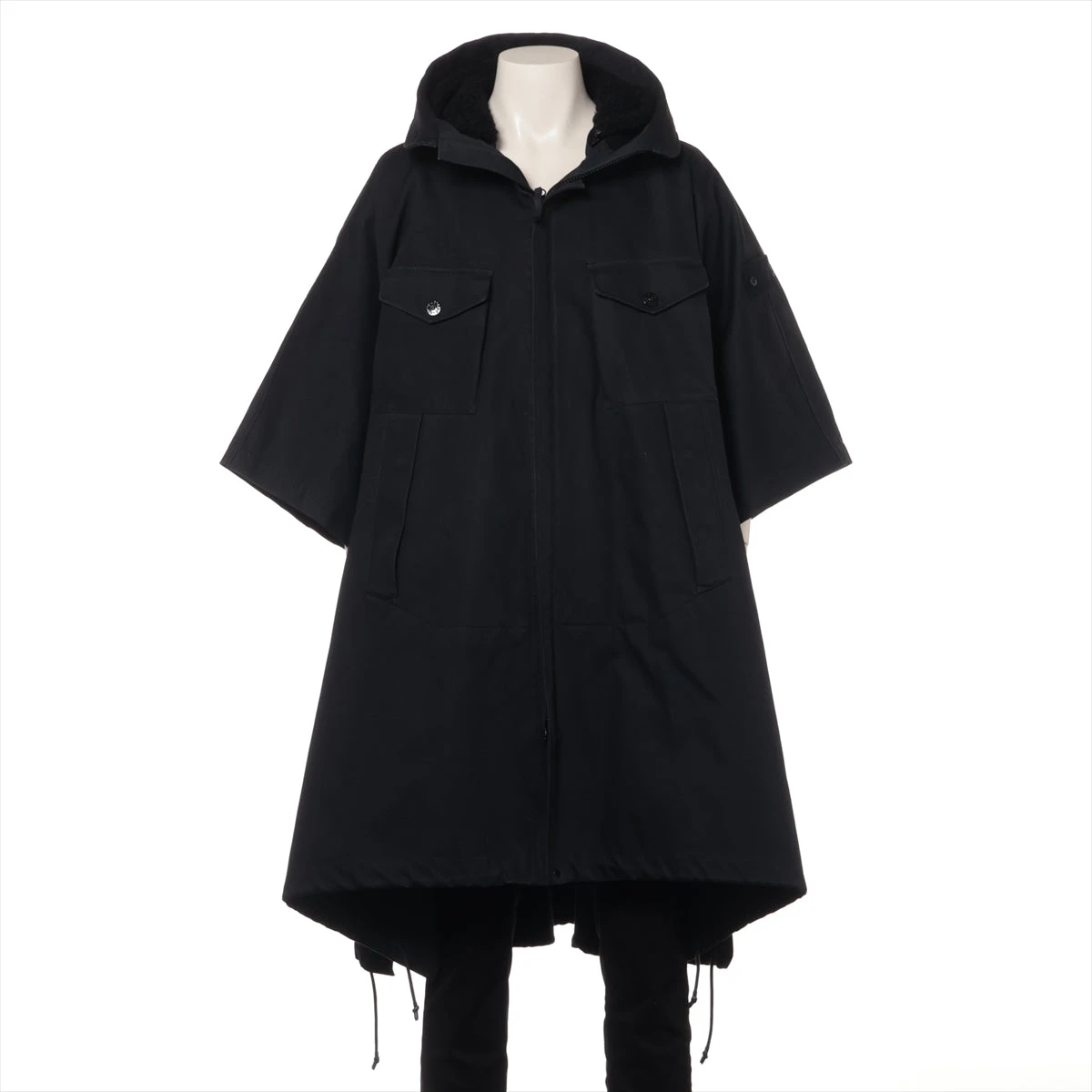 ストーンアイランド コットン ポンチョ L メンズ ブラック 7315717F1