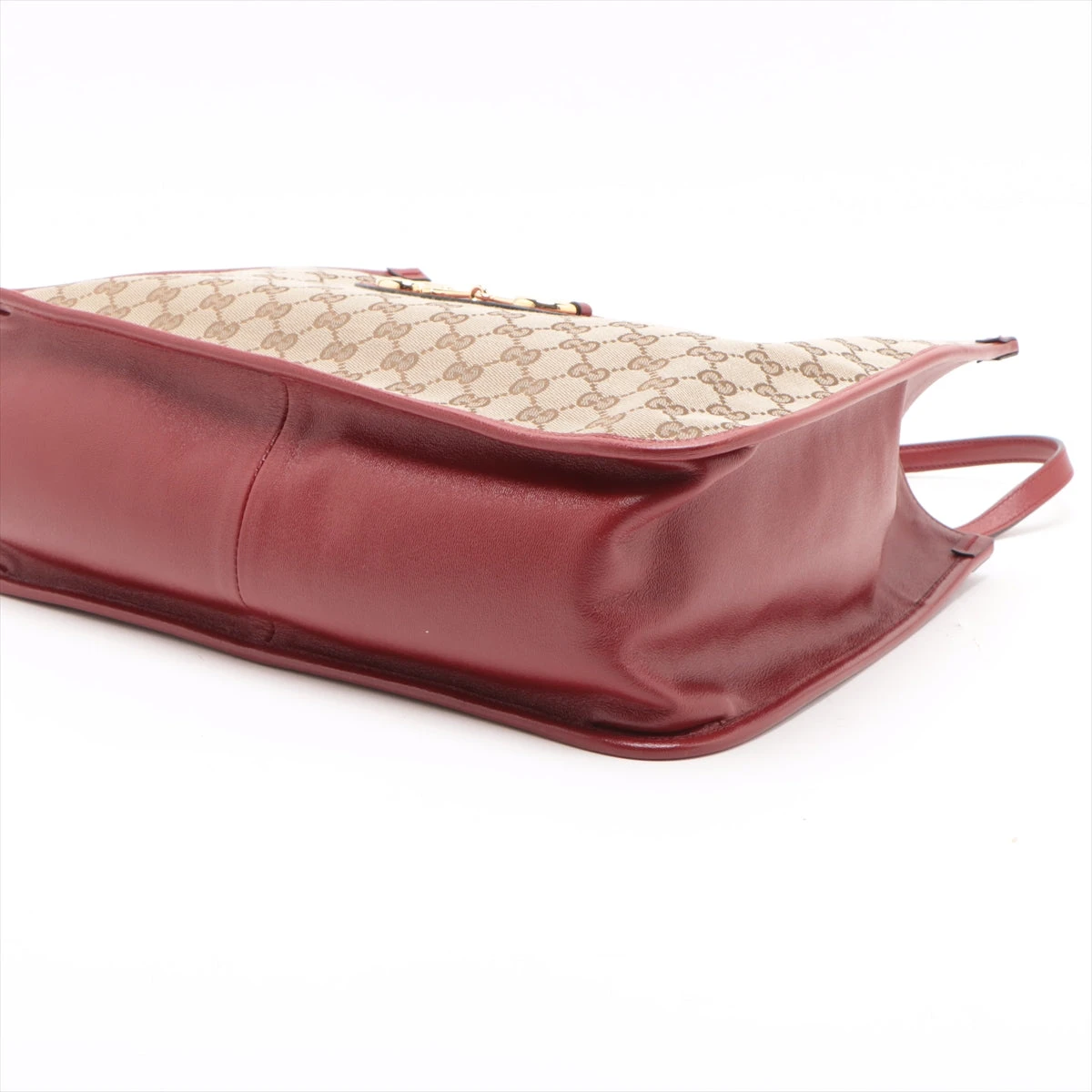 グッチ GGキャンバス ホースビット 1955 トートバッグ ベージュ×レッド  