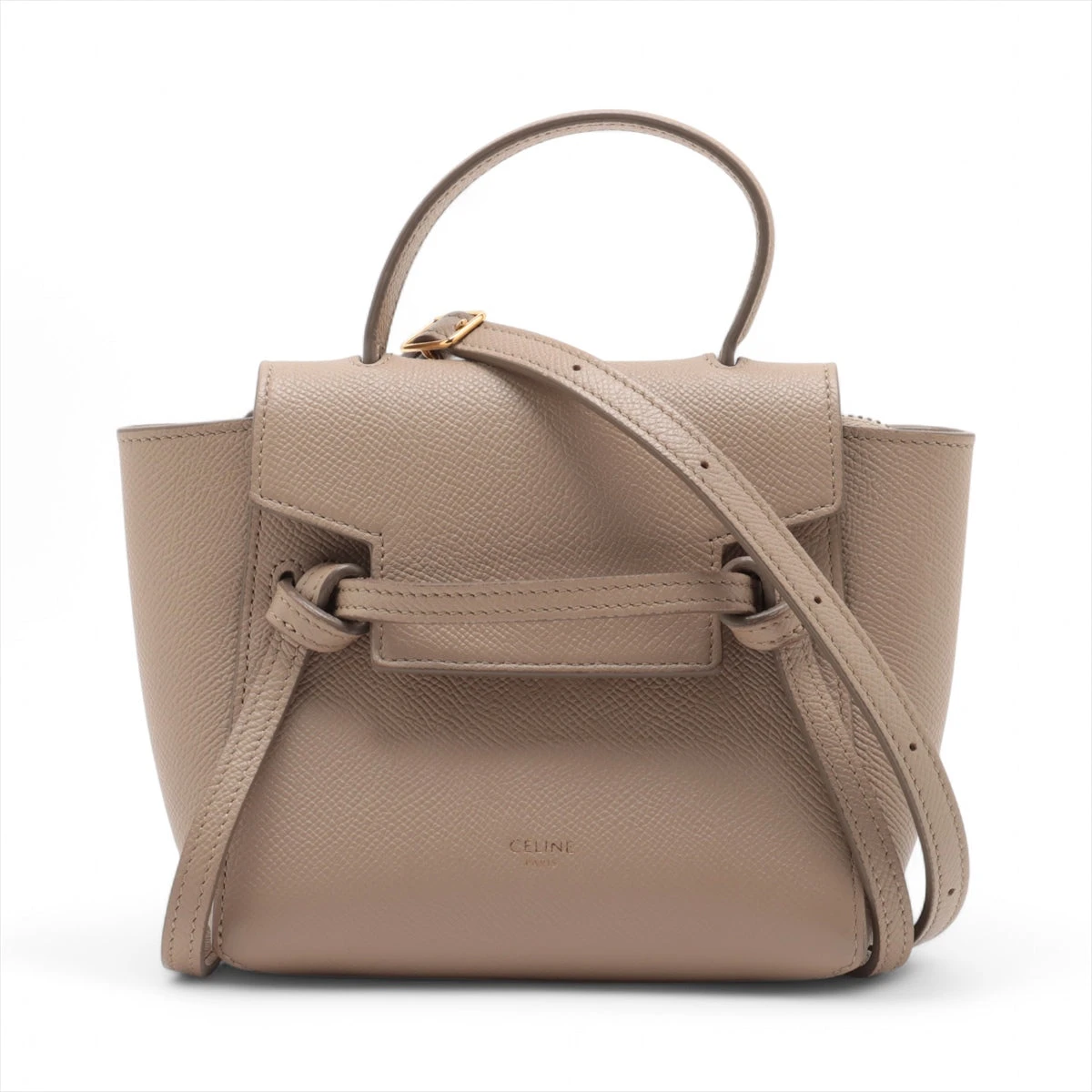 セリーヌ ベルトバッグ ピコ レザー 2WAYハンドバッグ ベージュ  