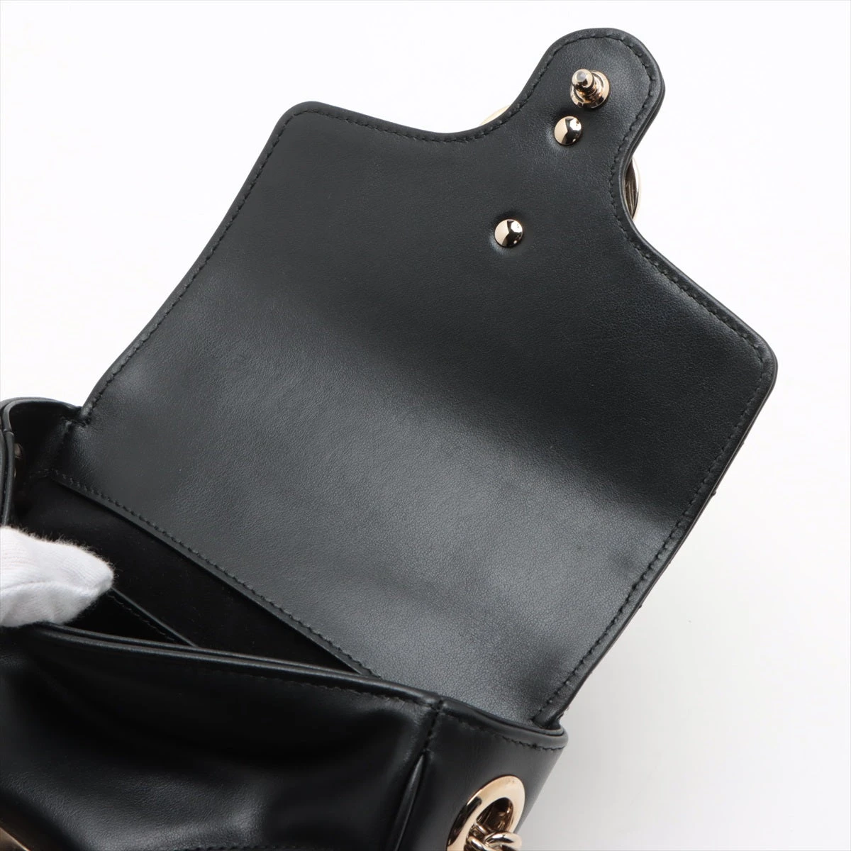 グッチ GGマーモント ミニ トップハンドルバッグ レザー 2WAY 