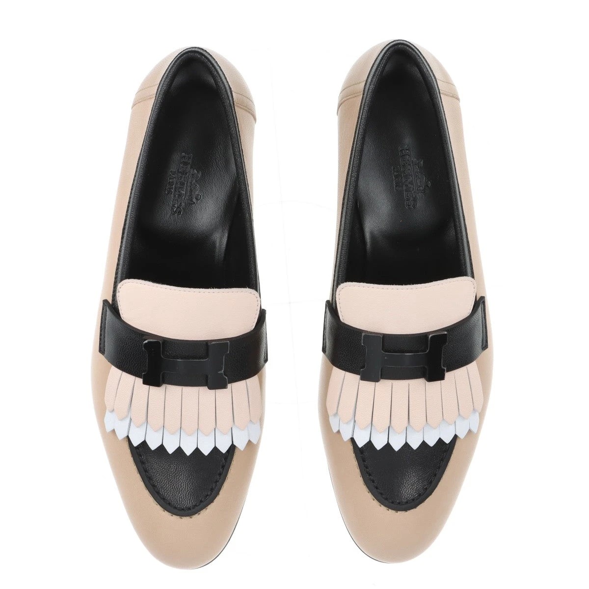 エルメス フリンジローファー ロワイヤル ベージュ/ブラック 36 エルメス フリンジローファー ロワイヤル ベージュ/ブラック 36