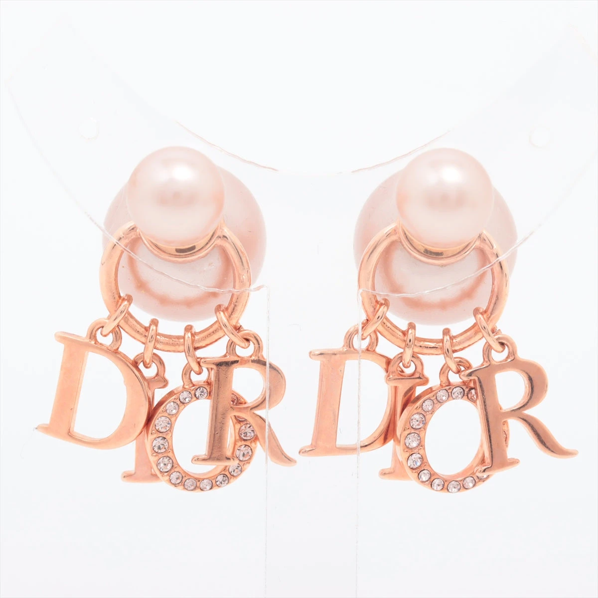 ★ディオール トライバル ピアス 片耳 ハート ラインストーン×フェイクパール ディオール Dior Tribales ディオール トライバル ピアス(両耳用