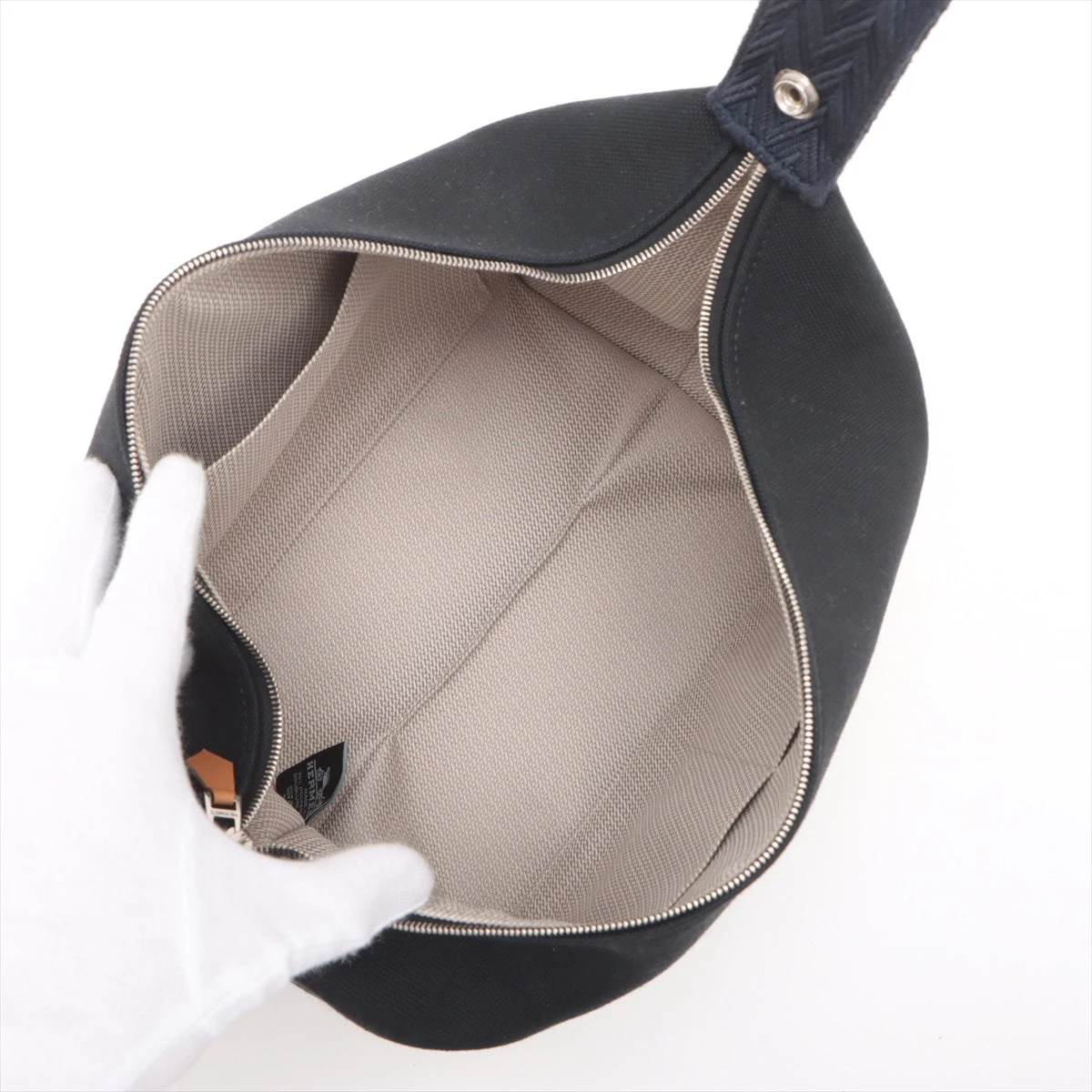 エルメス ブリッド ア ブラック GM キャンバス ブラック シルバー金具