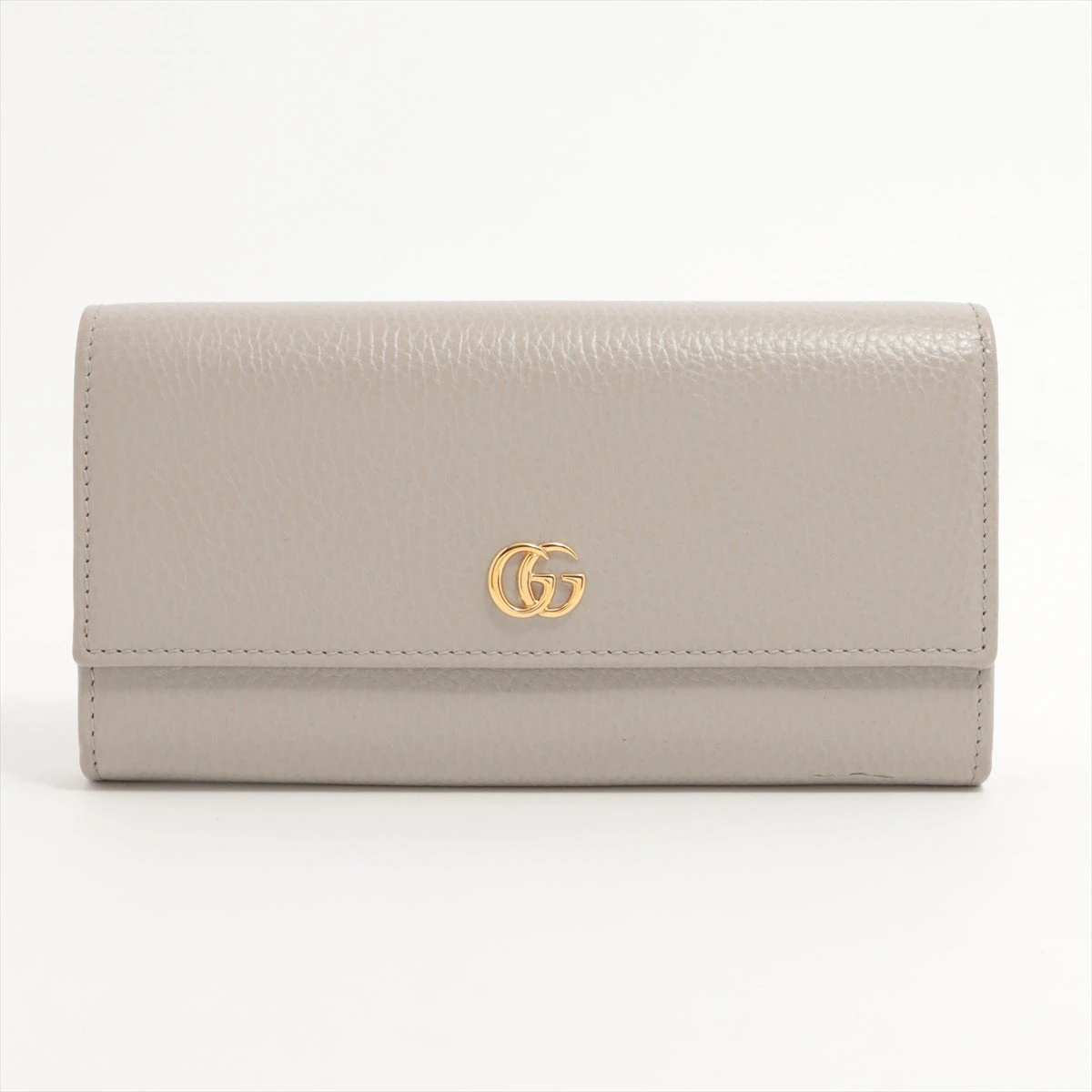 グッチ GGマーモント 456116 レザー 長財布 グレー×ピンク