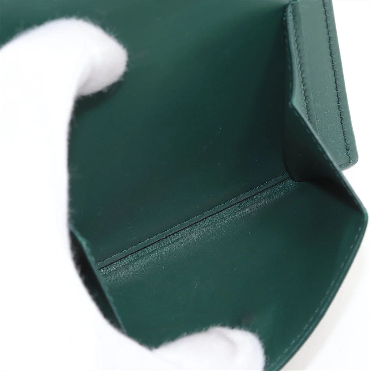 【美品】ロエベ　二つ折り財布　パズル バイフォールド レザー　グリーン LOEWE（ロエベ） 二つ折り財布 PUZZLE BIFOLD パズル バイフォールド