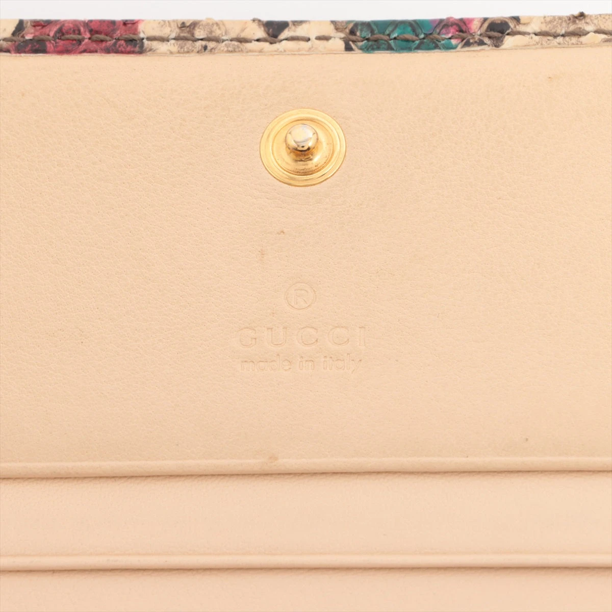 グッチ GGマーモント 456126 レザー×パイソン コンパクトウォレット  