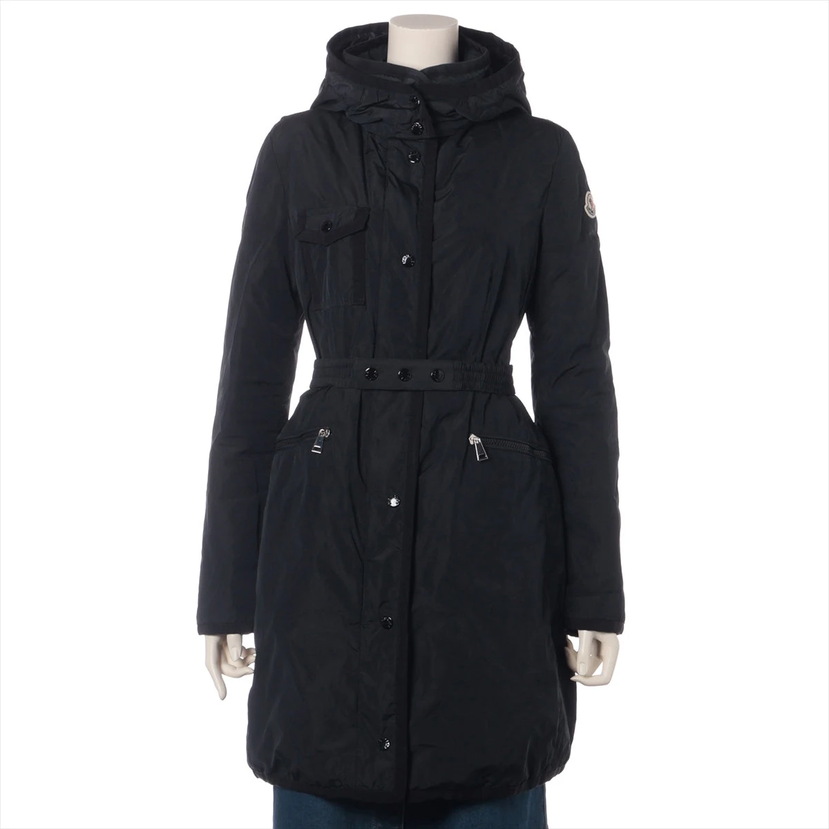 モンクレール 19年 ポリエステル ダウンコート 1 レディース ブラック