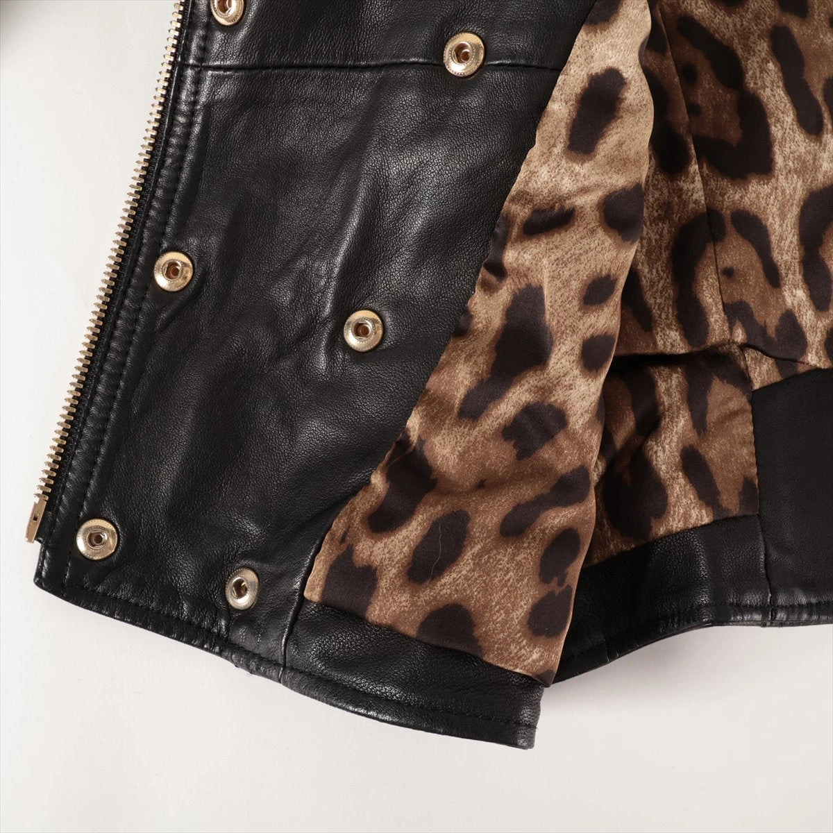 D&G ドルチェアンドガッバーナ レザージャケット レオパード ラムスキン D&G ドルチェアンドガッバーナ レザージャケット レオパード