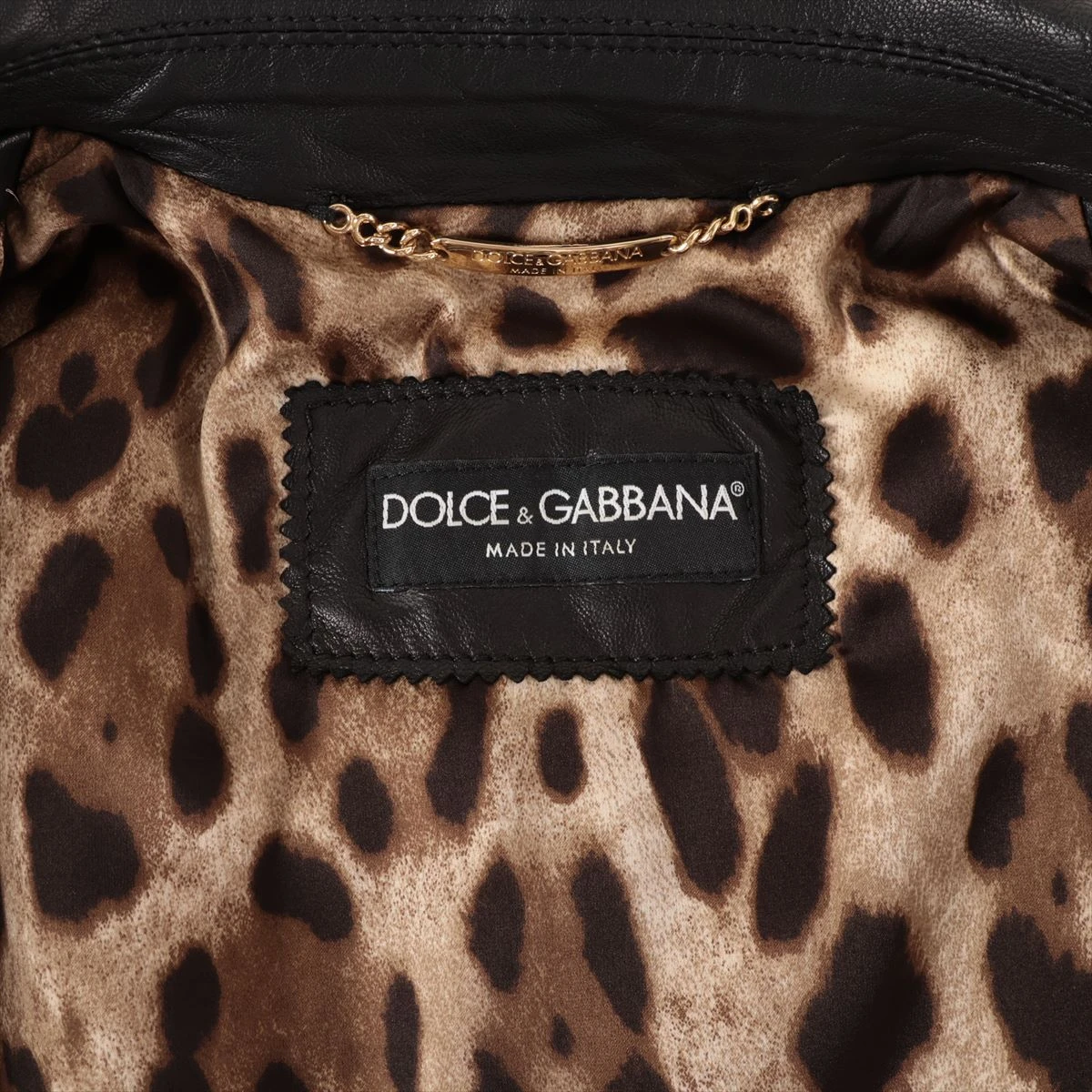 ドルチェアンドガッバーナ ラムレザー ジャケット イタリア 羊革 ブラック 中古・古着通販】DOLCE & GABBANA (ドルチェ＆ガッバーナ